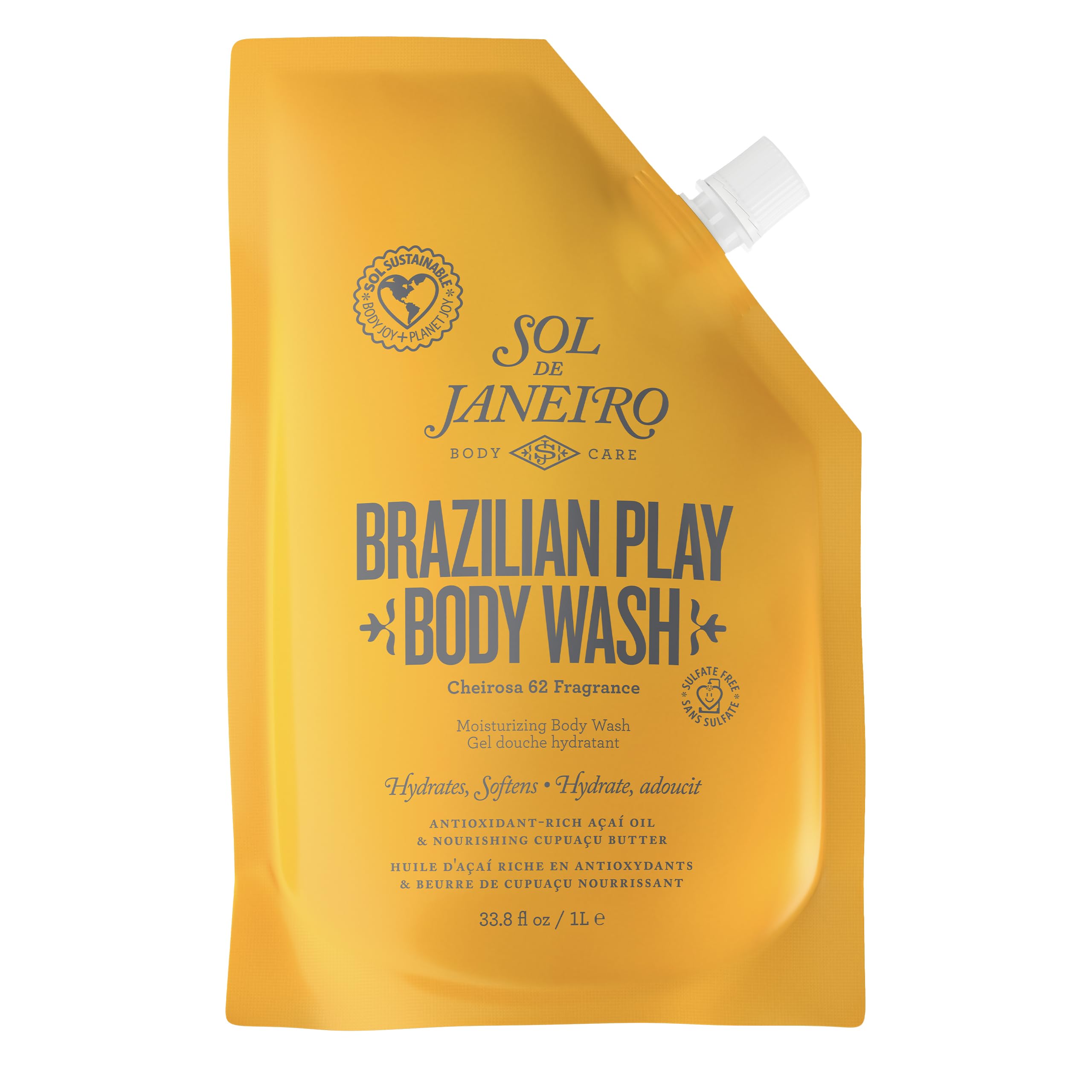 Bolsa De Repuesto Para Gel Y Gel De Ducha, 1 Litro - Sol De Janeiro - Venta Internacional.