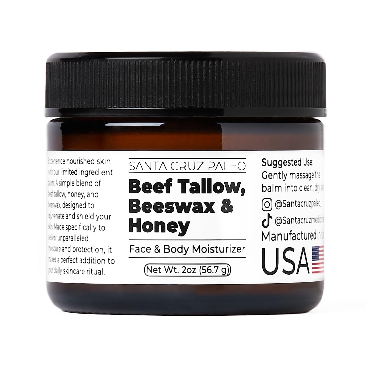 Foto 1 | Hidratante Santa Cruz Paleo, Sebo De Ternera, Cera De Abejas Y Miel - Venta Internacional.