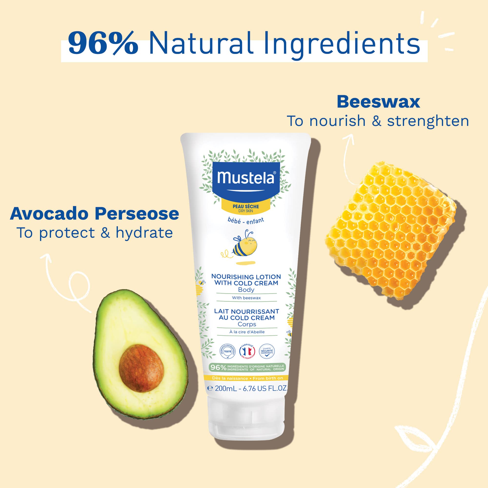 Foto 2 | Loción Mustela Baby Nourishing Daily Para Piel Seca, 200 Ml - Venta Internacional.