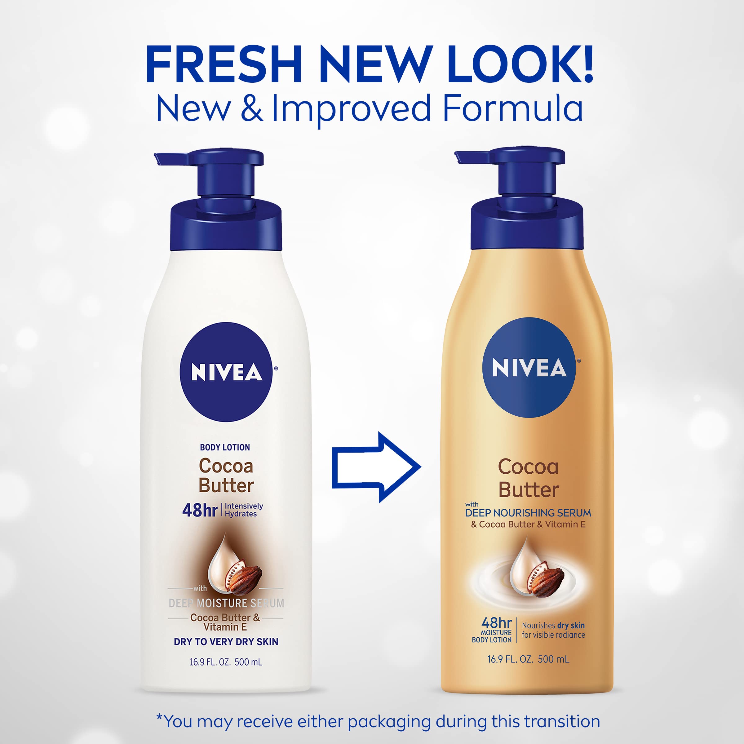 Foto 2 | Loción Corporal Nivea con Manteca de Cacao y Sérum Nutritivo Profundo 500 ml - Venta Internacional
