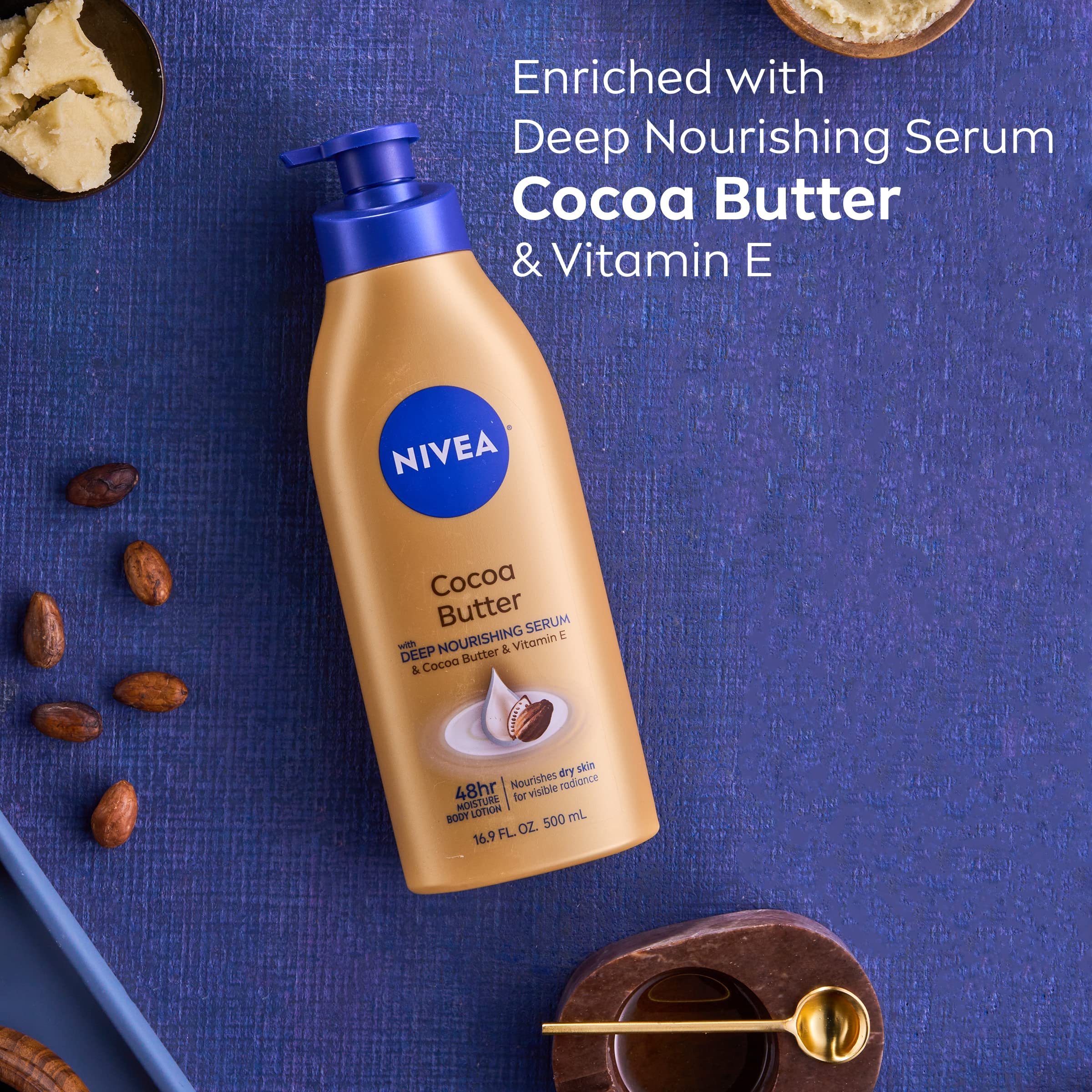 Foto 5 | Loción Corporal Nivea con Manteca de Cacao y Sérum Nutritivo Profundo 500 ml - Venta Internacional