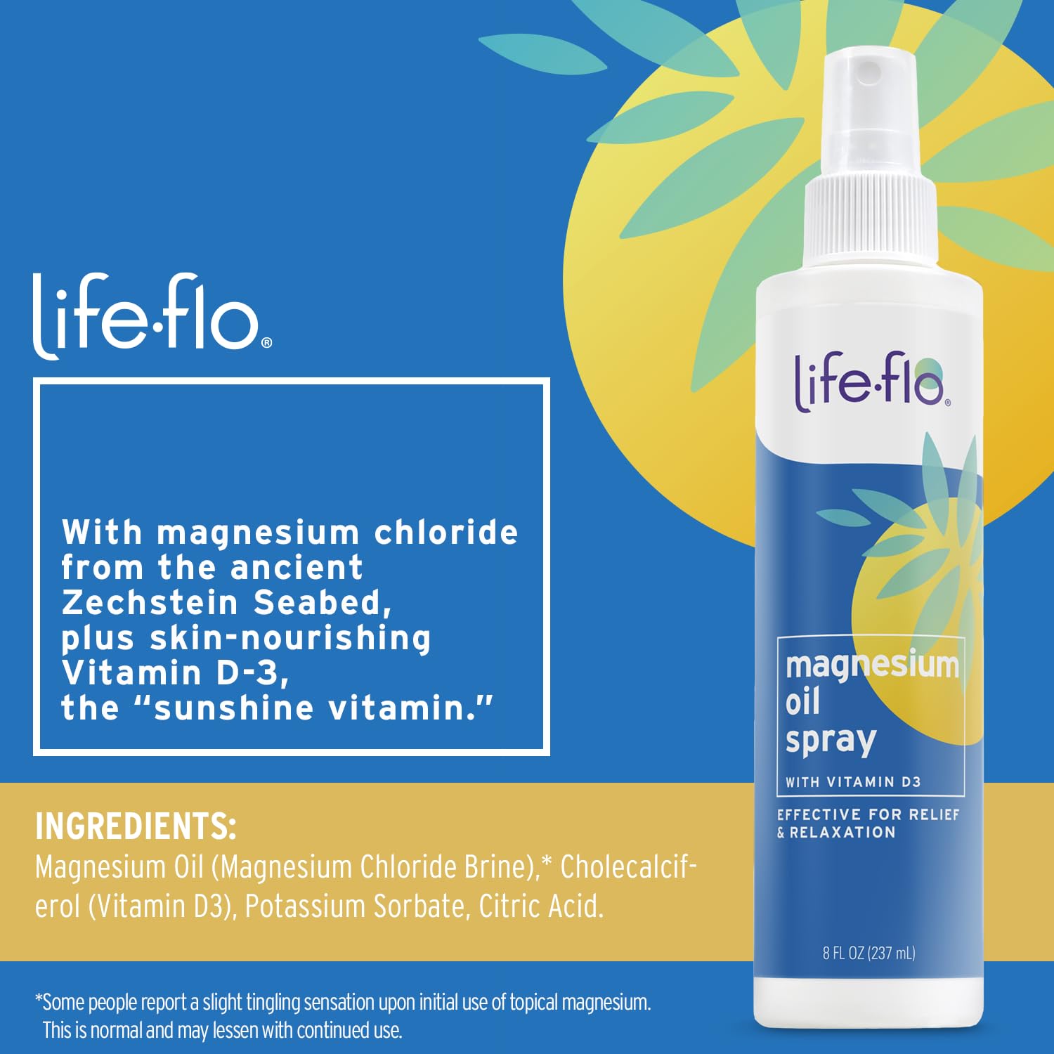 Foto 3 pulgar | Spray De Aceite De Magnesio Life-flo Con Vitamina D3 240 Ml, 60 Días - Venta Internacional.