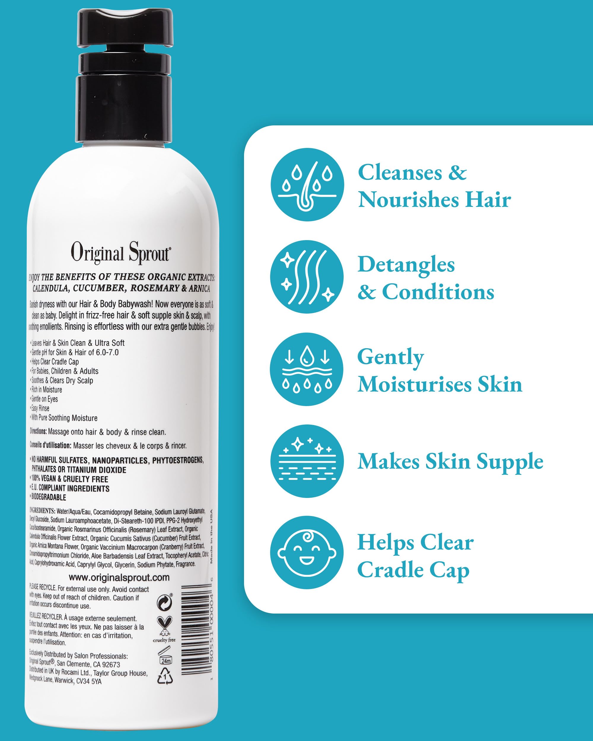Foto 5 pulgar | Ingredientes Originales Para Bebés Hair & Body Baby Wash Sprout - Venta Internacional.