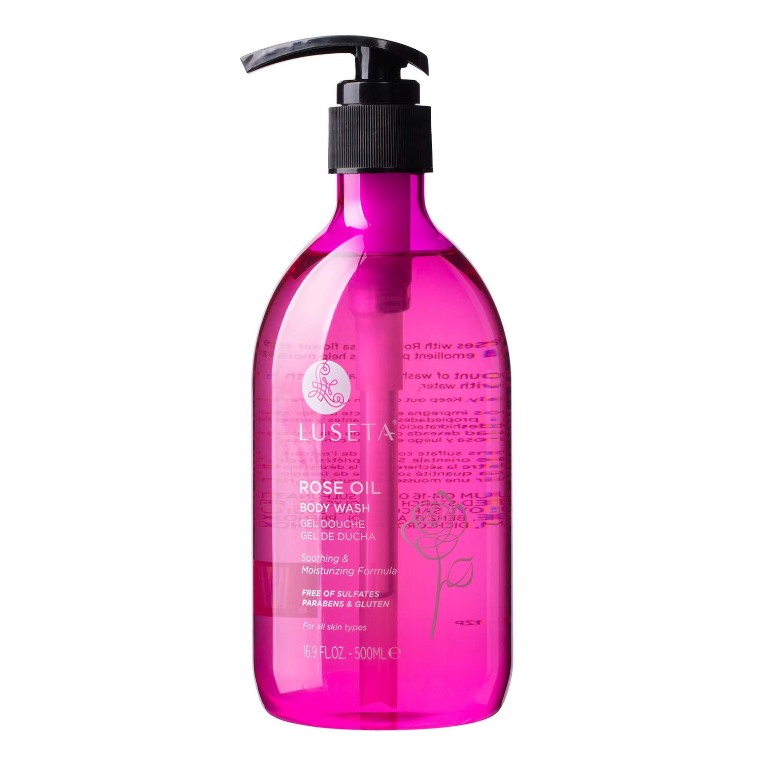 Gel De Baño Luseta Con Aceite De Rosa Para Piel Seca, 500 Ml, Sin Sulfatos - Venta Internacional.