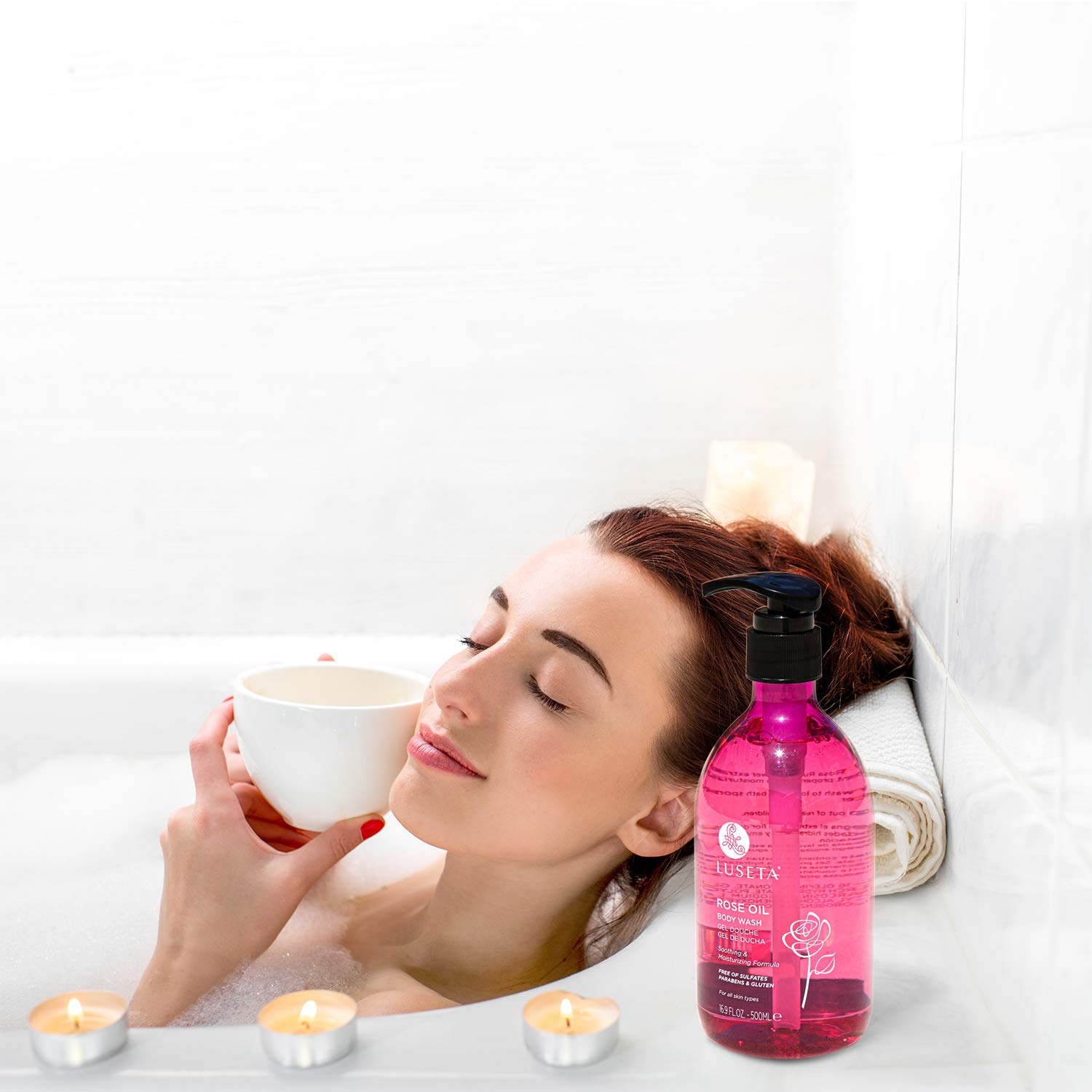 Foto 3 pulgar | Gel De Baño Luseta Con Aceite De Rosa Para Piel Seca, 500 Ml, Sin Sulfatos - Venta Internacional.