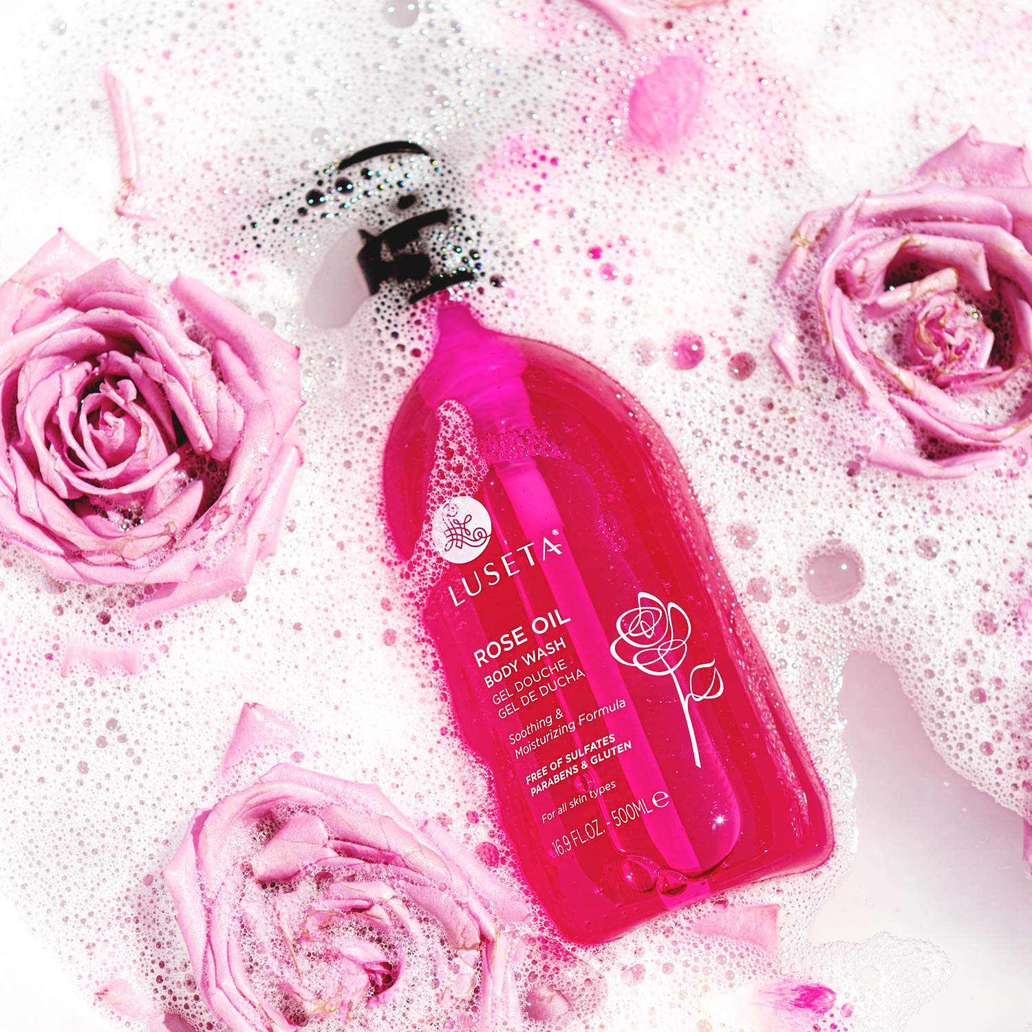 Foto 5 pulgar | Gel De Baño Luseta Con Aceite De Rosa Para Piel Seca, 500 Ml, Sin Sulfatos - Venta Internacional.