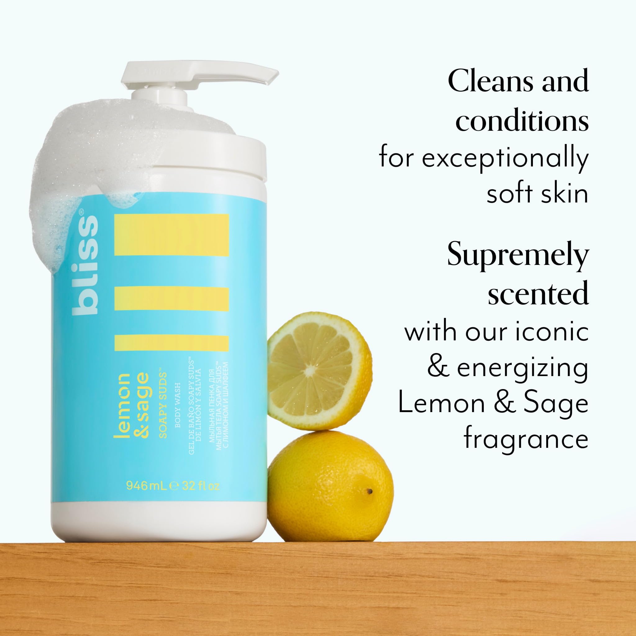 Foto 4 pulgar | Gel De Baño Bliss Soapy Suds Limón Y Salvia 946 Ml - Venta Internacional.