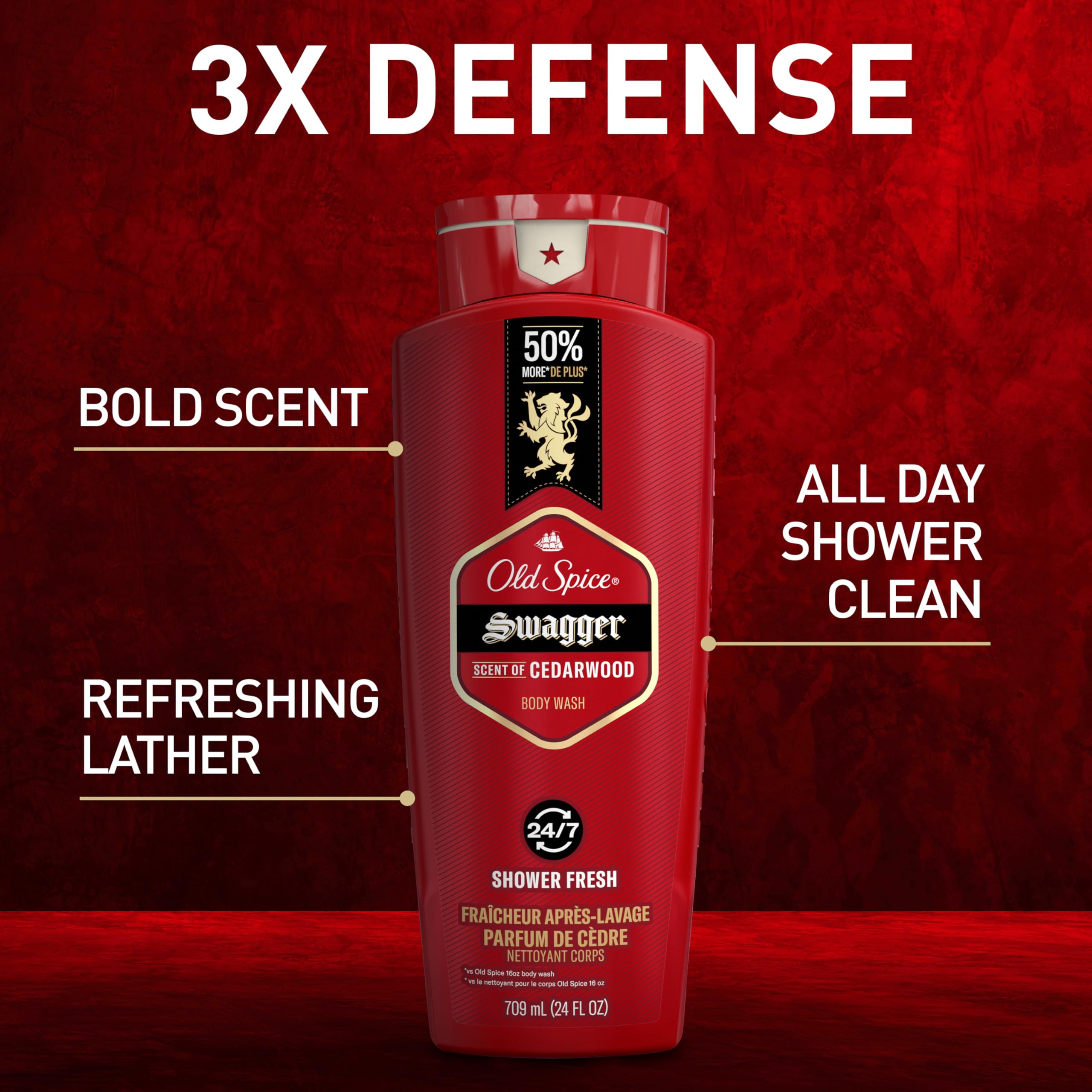 Foto 3 pulgar | Gel De Baño Old Spice 24/7 Shower Fresh Scent Para Hombre, 720 Ml - Venta Internacional.
