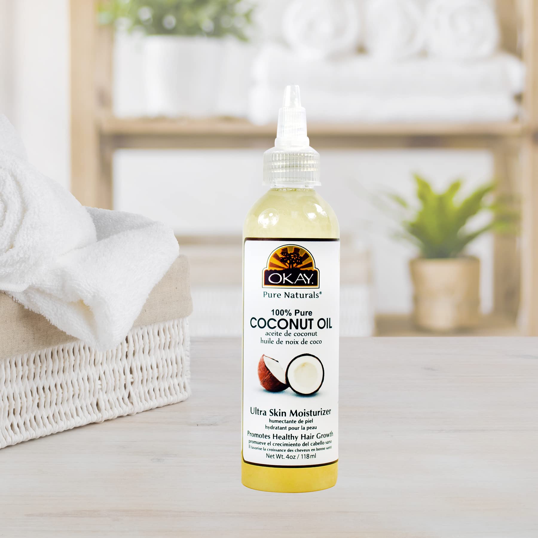 Foto 4 pulgar | Aceite De Coco 100% Aceptable Para Cabello Y Piel, 118 Ml - Venta Internacional.