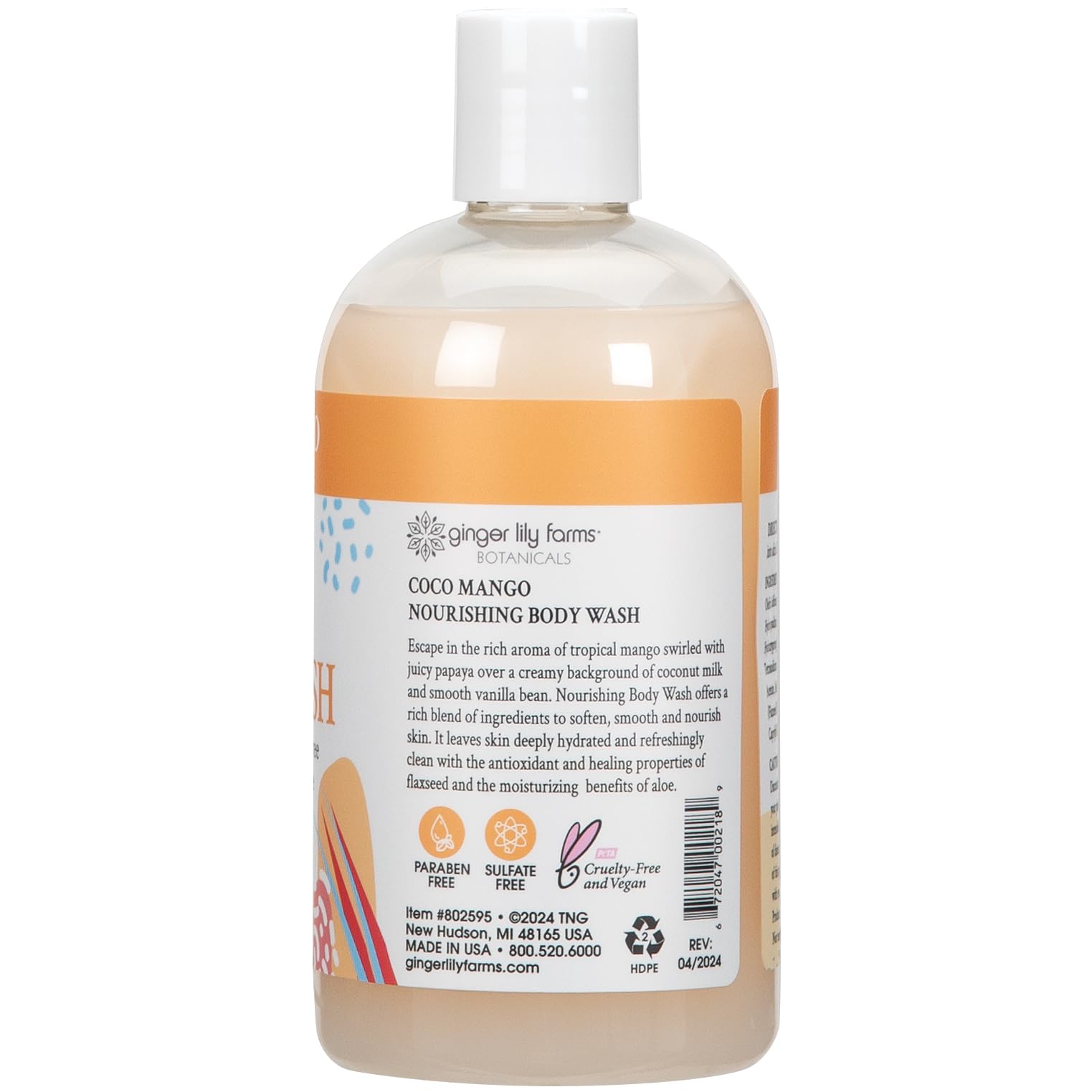 Foto 3 pulgar | Gel De Baño Ginger Lily Farms Botanicals Coco Mango 360ml - Venta Internacional.