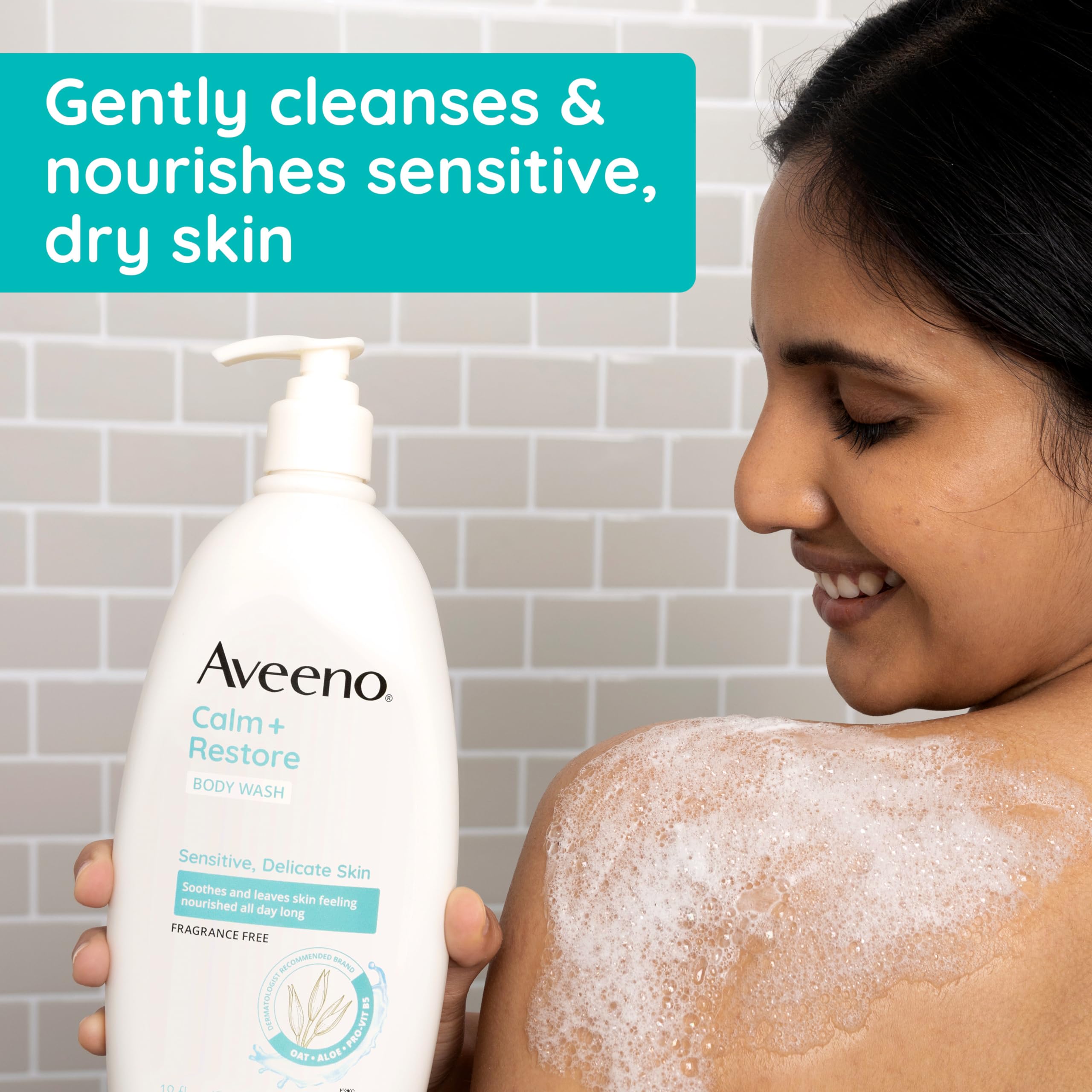 Foto 4 pulgar | Gel De Baño Aveeno Calm + Restore Para Pieles Sensibles 532 Ml - Venta Internacional.