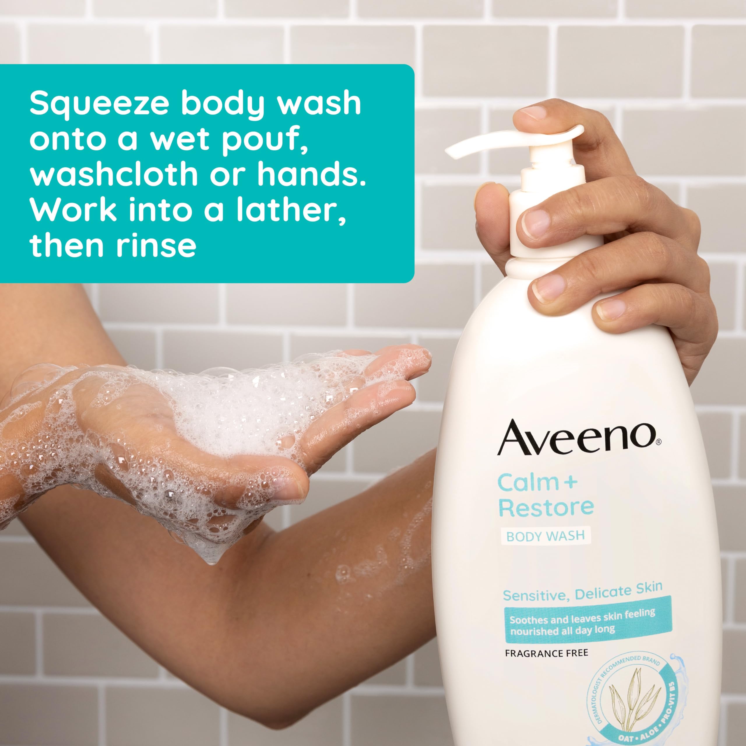 Foto 6 pulgar | Gel De Baño Aveeno Calm + Restore Para Pieles Sensibles 532 Ml - Venta Internacional.