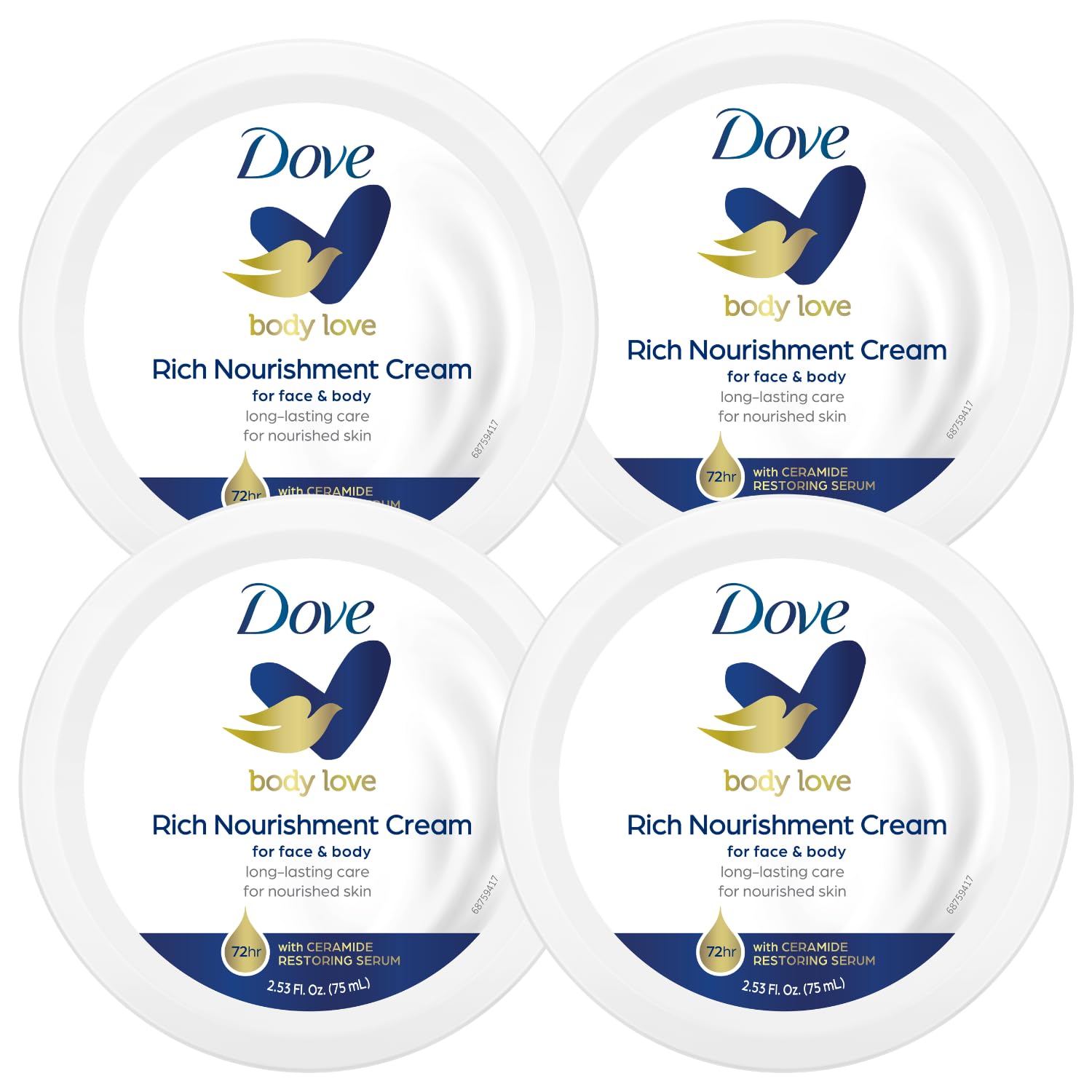 Foto 1 | Cuidado Corporal Nutritivo Cream Dove Para Piel Extra Seca, 4 X 75 Ml - Venta Internacional.