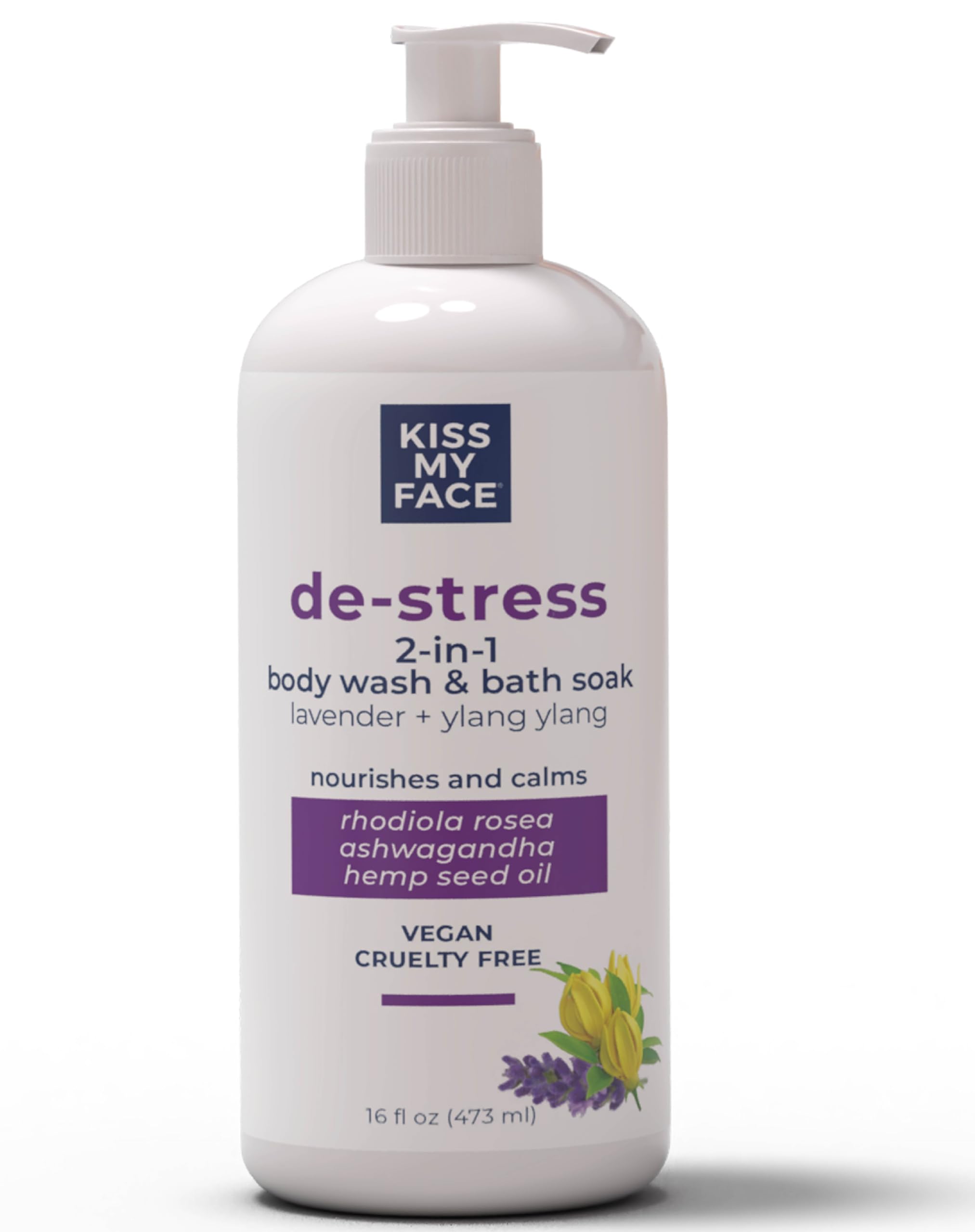 Gel De Baño Y Gel De Baño Kiss My Face De-stress 2 En 1, 480 Ml - Venta Internacional.