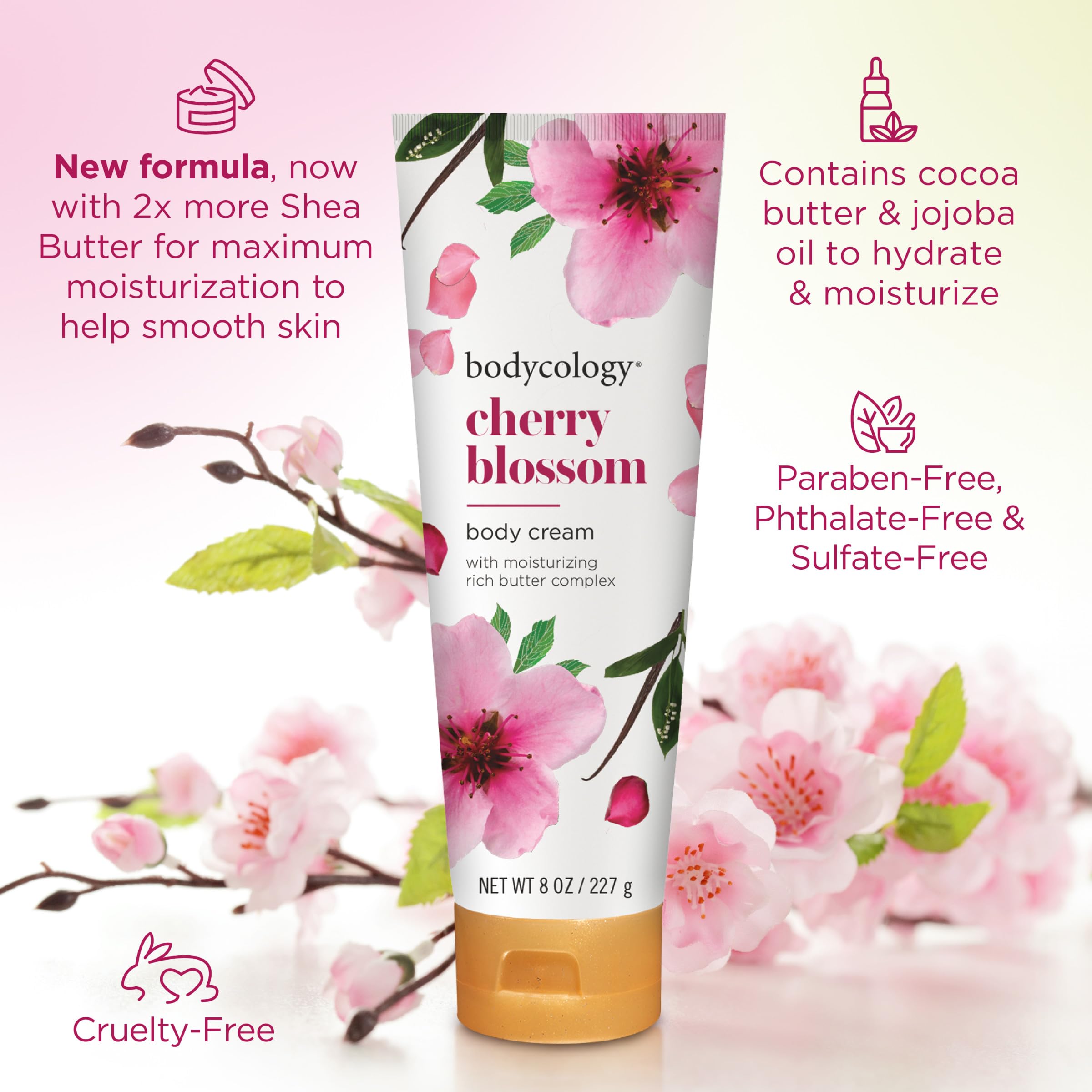Foto 5 pulgar | Crema Corporal Bodycology Manteca De Karité En Flor De Cerezo 240 Ml - Venta Internacional.