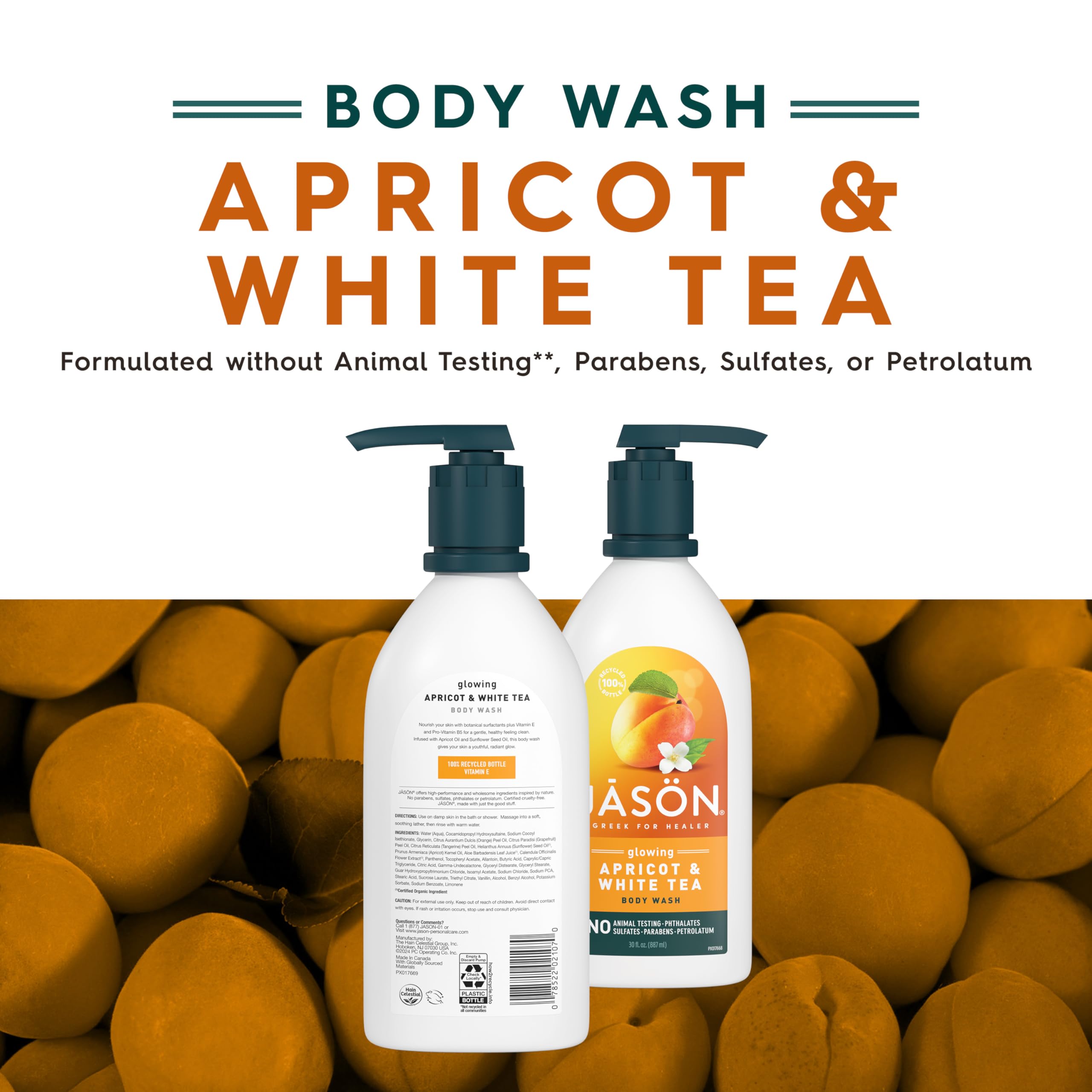 Foto 3 pulgar | Gel De Baño Jason Albaricot And White Tea Glowing 900 Ml - Venta Internacional.