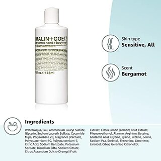Foto 3 | Gel De Baño Y Manos Malin+goetz Bergamota 250 Ml Para Mujer - Venta Internacional.