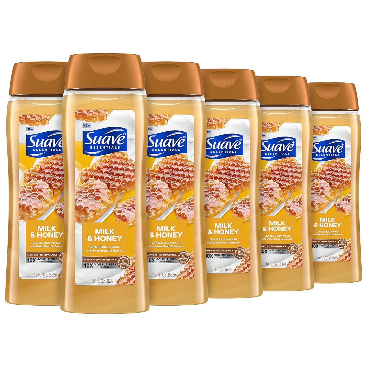 Gel De Baño Hidratante Suave Con Leche Y Miel, 530 Ml, Paquete De 6 - Venta Internacional.