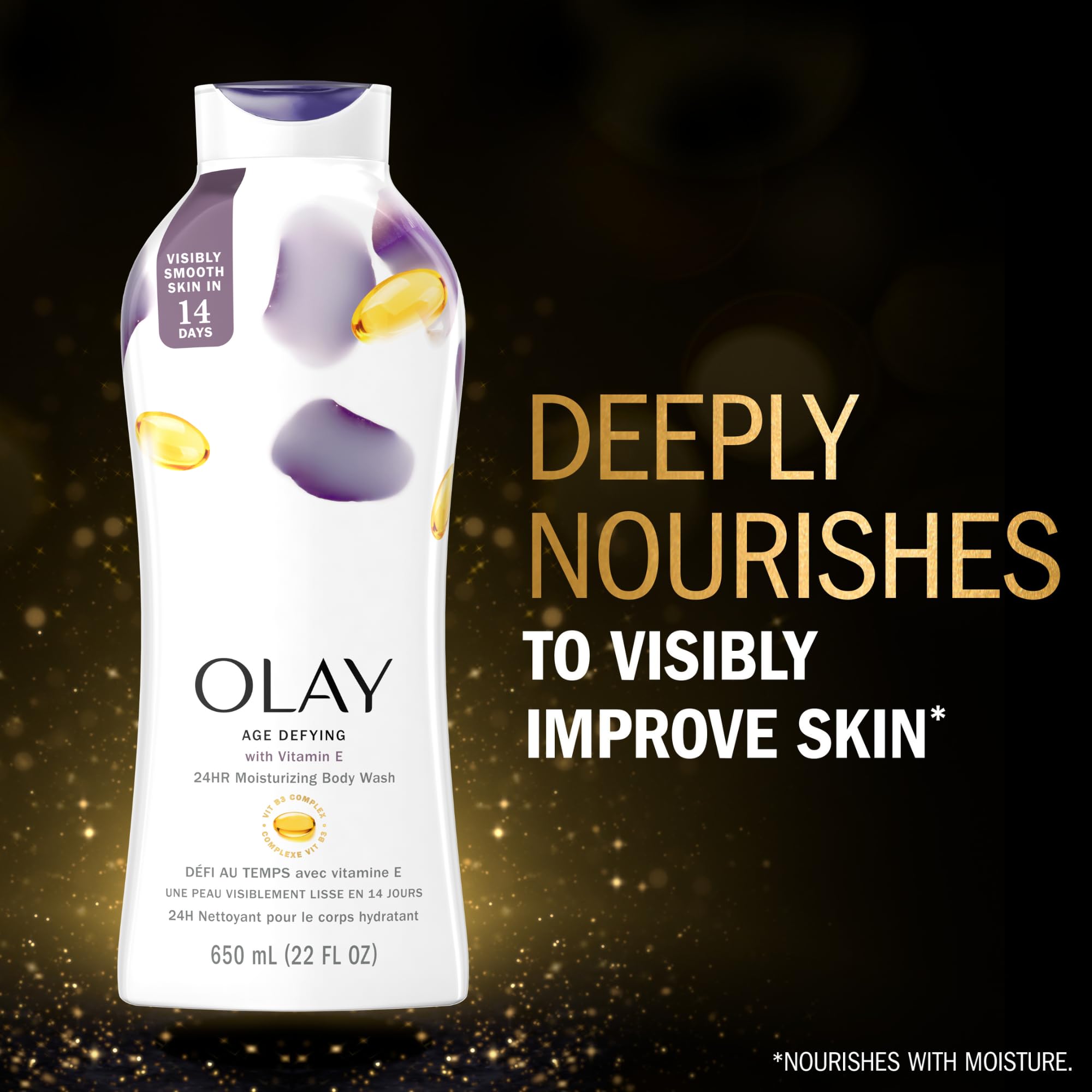 Foto 3 pulgar | Gel De Baño Olay Antienvejecimiento Con Vitamina E, Hidratante 24 Horas, 660 Ml - Venta Internacional.