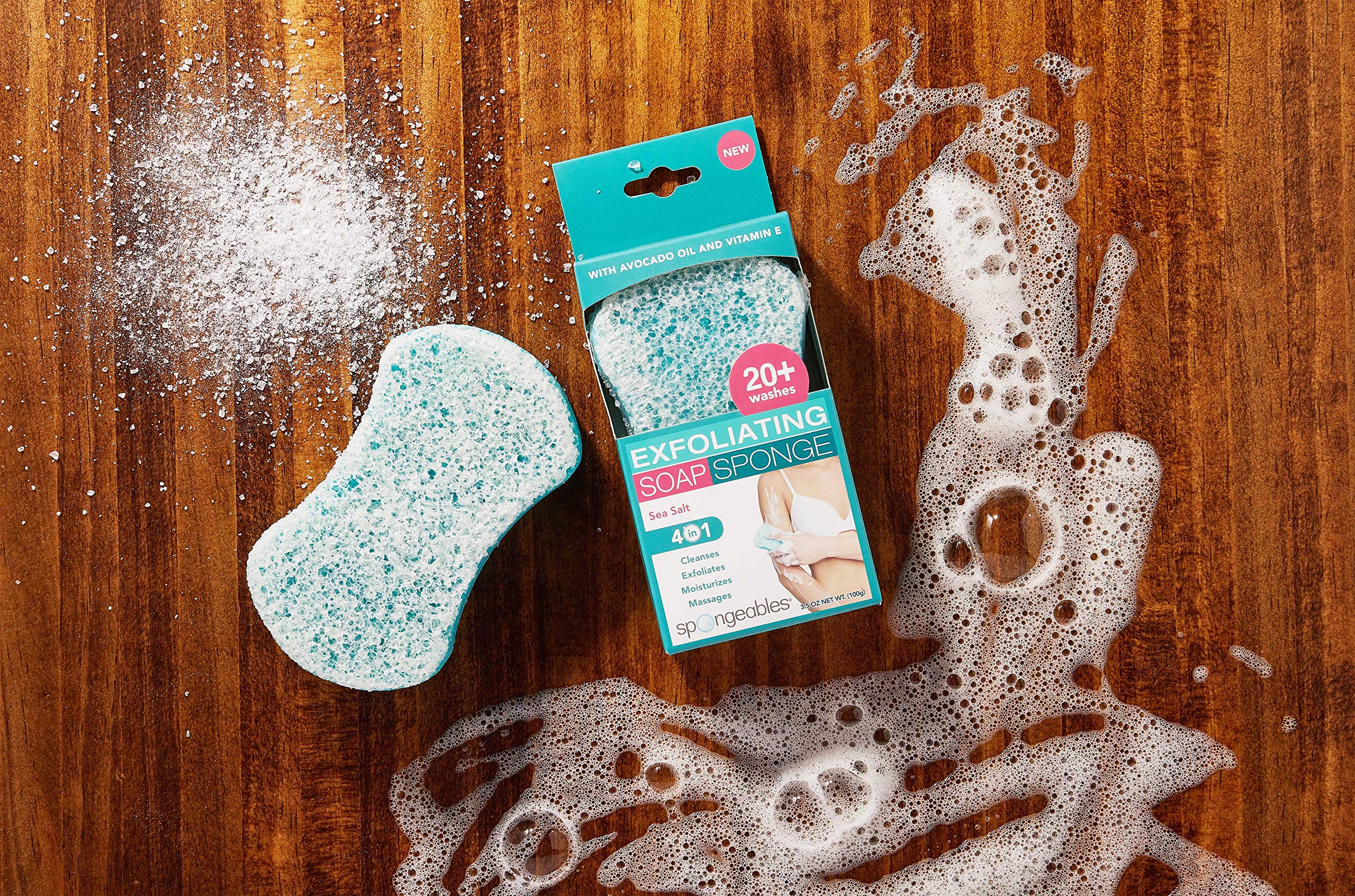 Foto 3 pulgar | Esponja De Gel Corporal Spongeables Con Sal Marina, Más De 20 Lavados, 3 Unidades - Venta Internacional.
