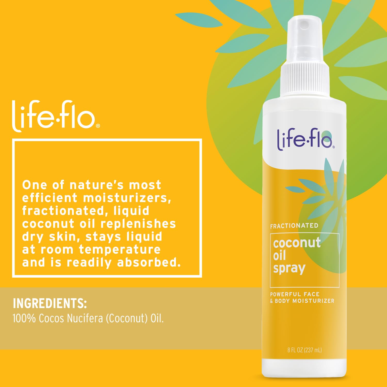 Foto 2 | Spray De Aceite De Coco Life-flo Fraccionado 240 Ml Para El Cuidado De La Piel Y El Cabello - Venta Internacional.