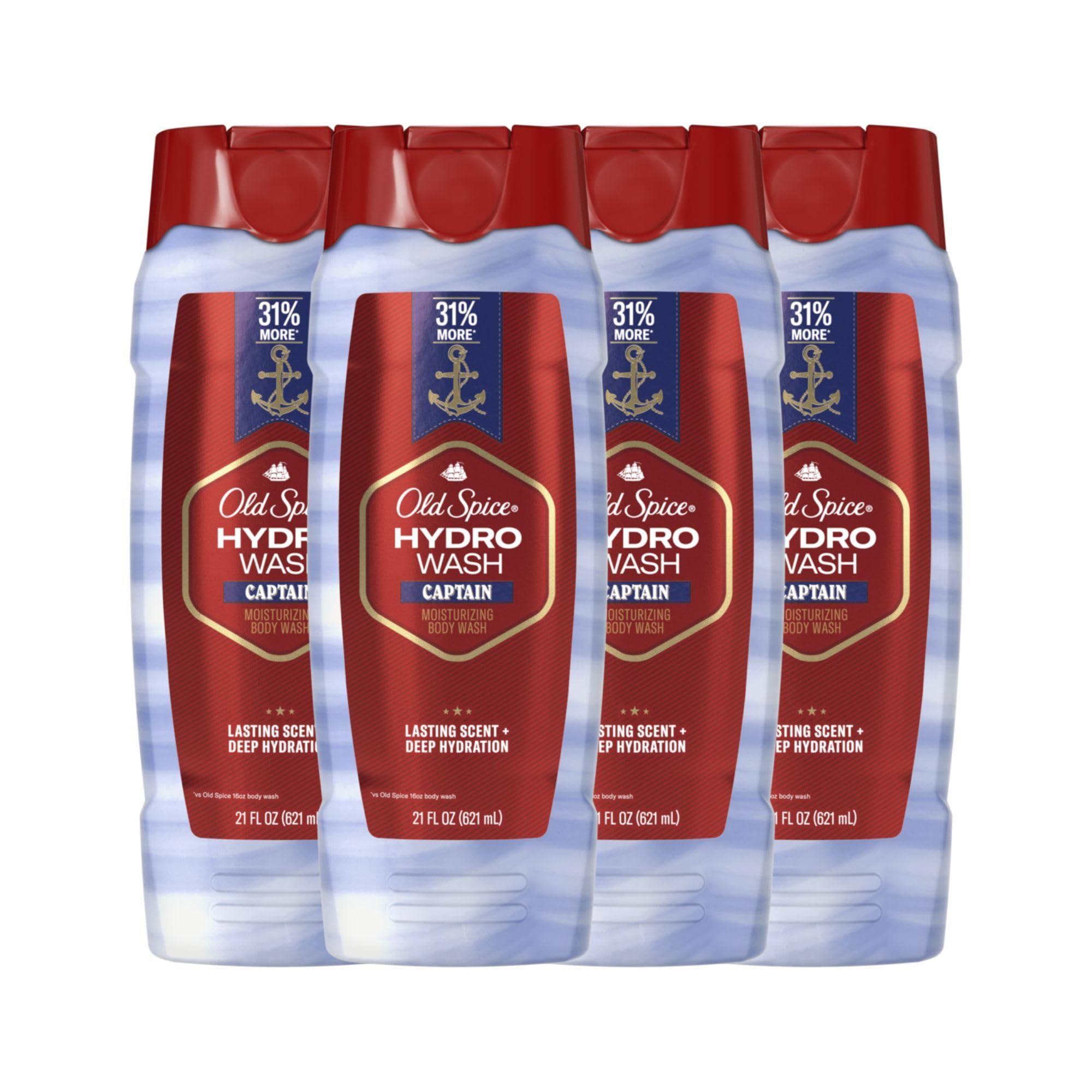Gel De Baño Old Spice Hidratante Hydro Wash Captain 620 Ml X 4 - Venta Internacional.