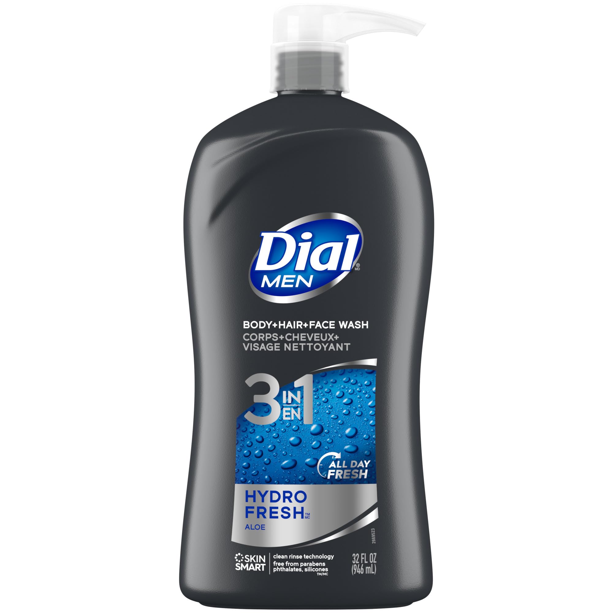 Gel De Baño Para Cuerpo, Cabello Y Rostro Dial Men Hydro Fresh 946ml - Venta Internacional.
