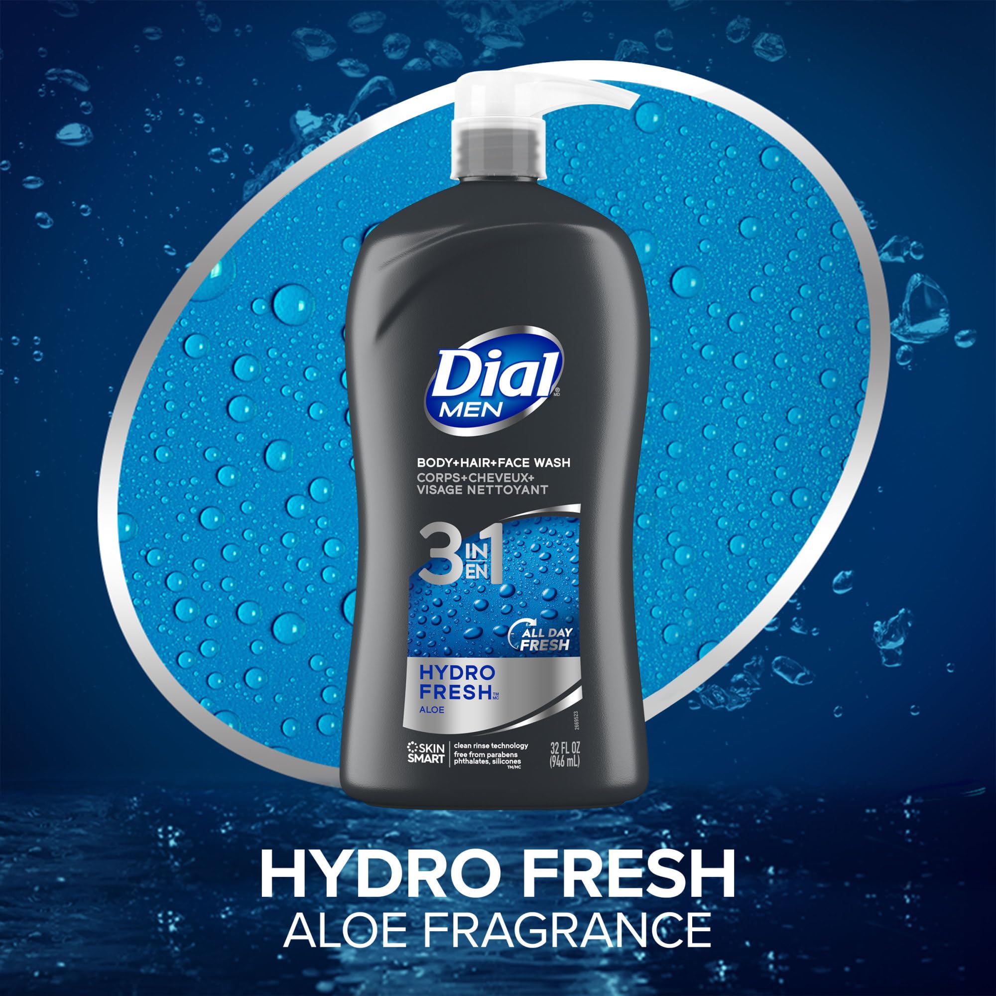 Foto 3 pulgar | Gel De Baño Para Cuerpo, Cabello Y Rostro Dial Men Hydro Fresh 946ml - Venta Internacional.