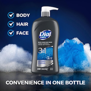 Foto 3 | Gel De Baño Para Cuerpo, Cabello Y Rostro Dial Men Hydro Fresh 946ml - Venta Internacional.
