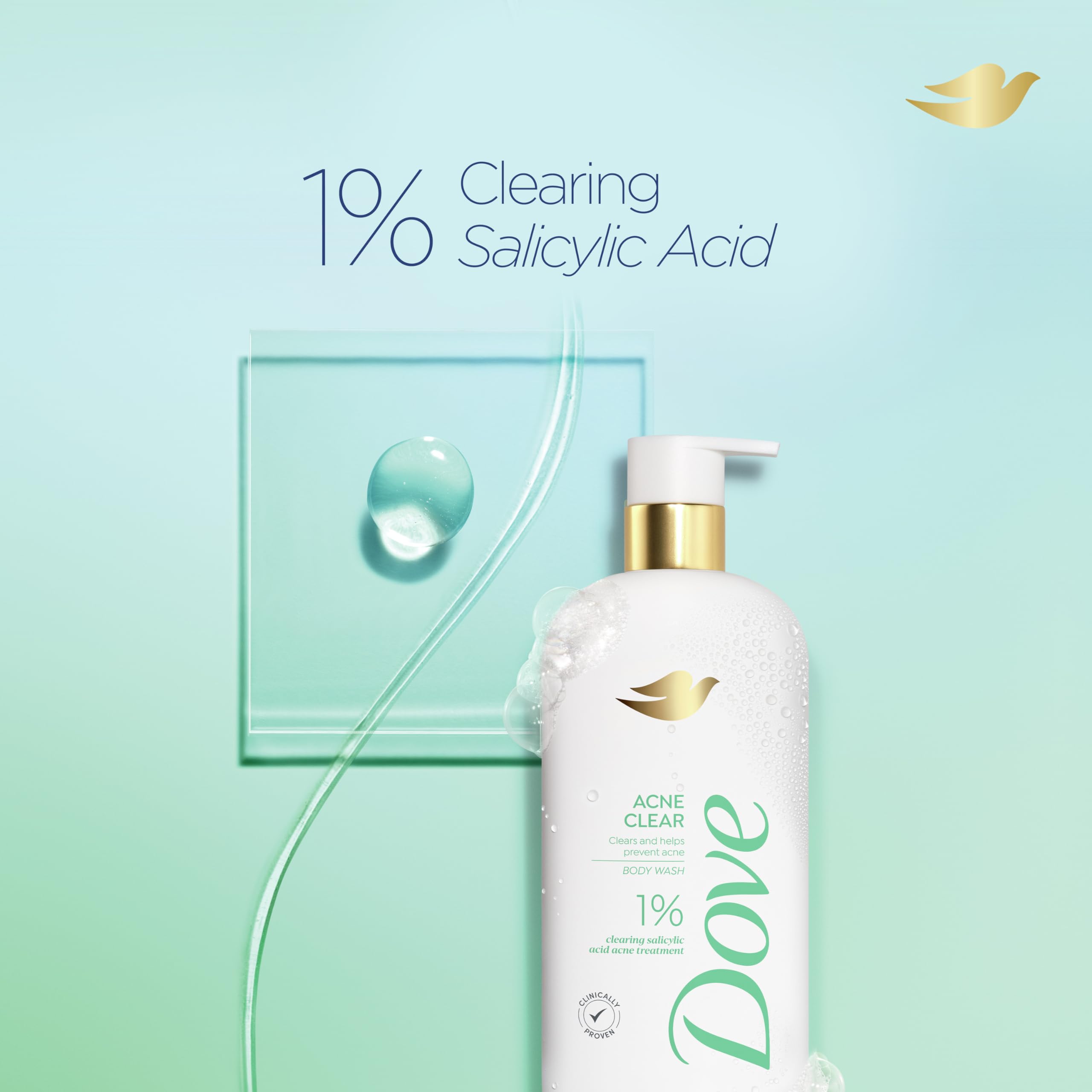 Foto 4 | Gel De Baño Dove Acne Clear Con 1% De Ácido Salicílico, 550 Ml - Venta Internacional.