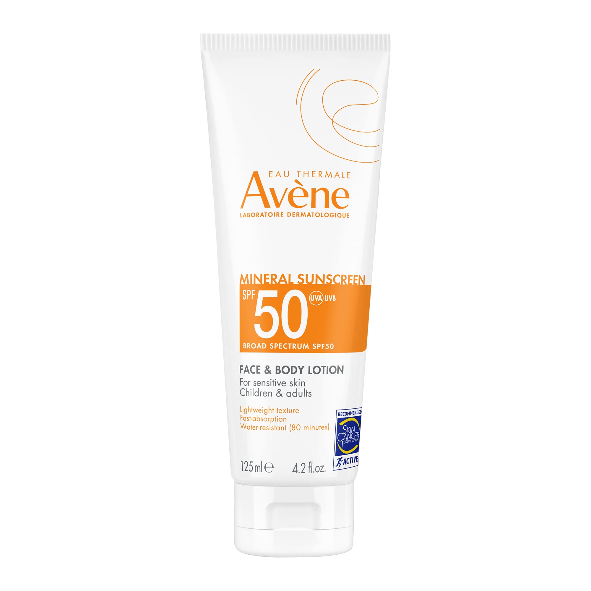 Loción De Protección Solar Avene Mineral Spf 50 Para Rostro Y Cuerpo 125 Ml - Venta Internacional.