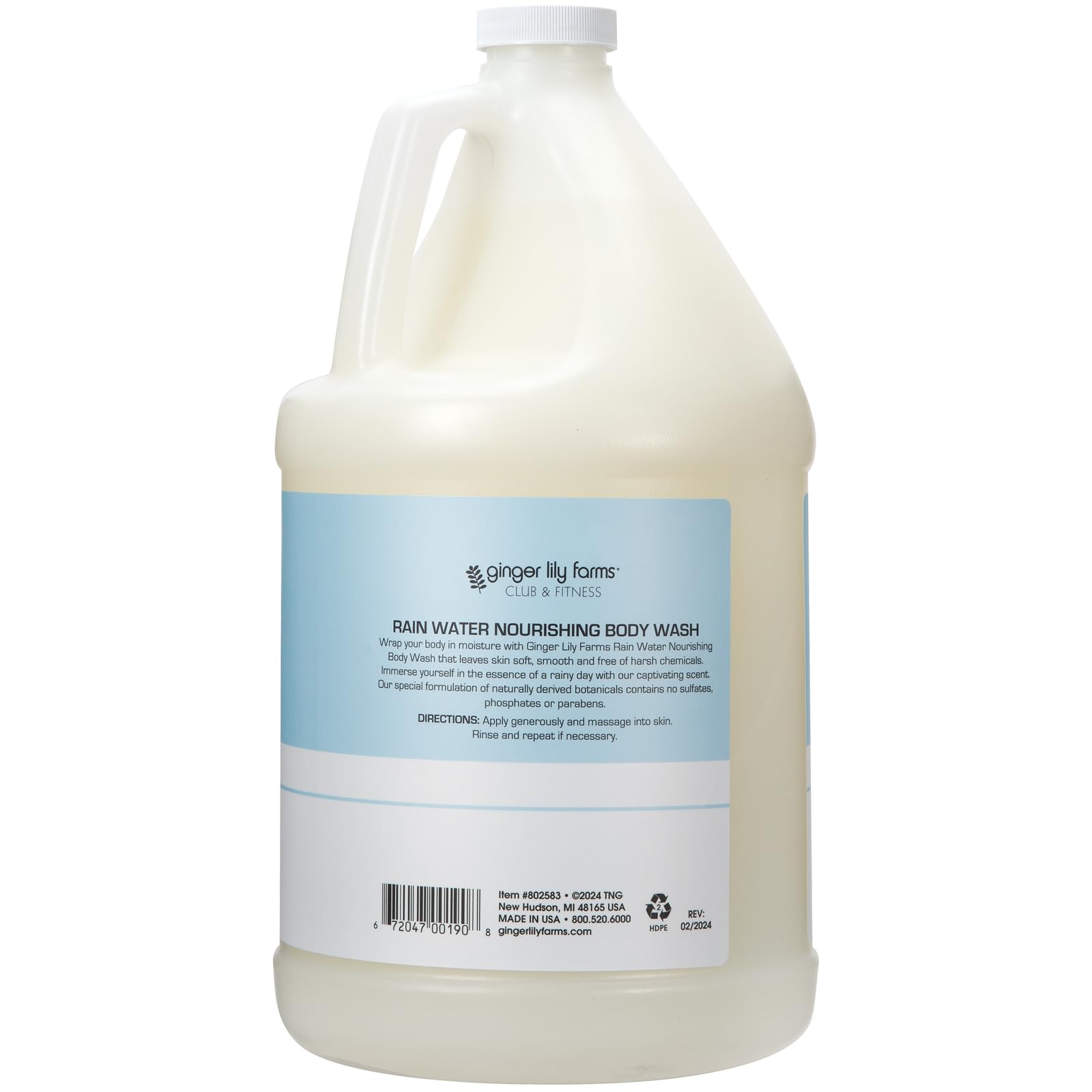 Foto 3 pulgar | Gel De Baño Ginger Lily Farms Club & Fitness, Agua De Lluvia, 1 Litro - Venta Internacional.