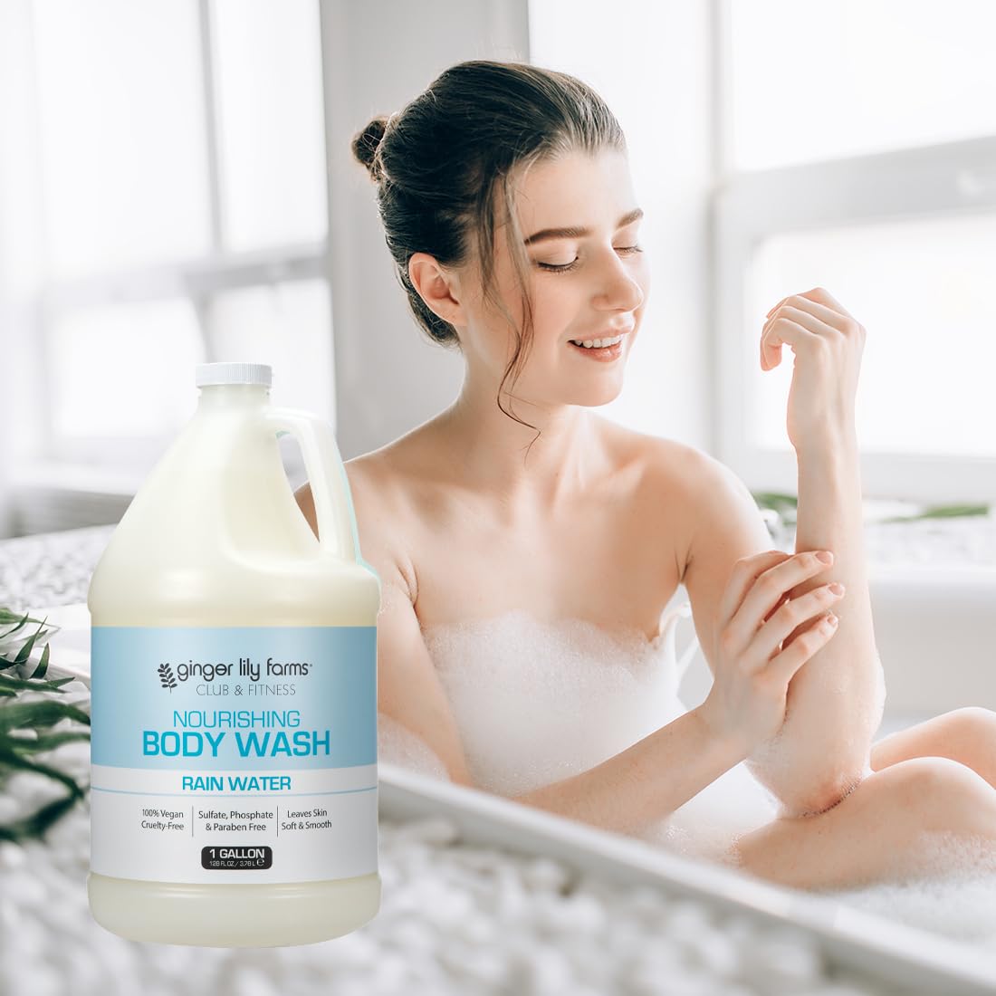 Foto 7 pulgar | Gel De Baño Ginger Lily Farms Club & Fitness, Agua De Lluvia, 1 Litro - Venta Internacional.