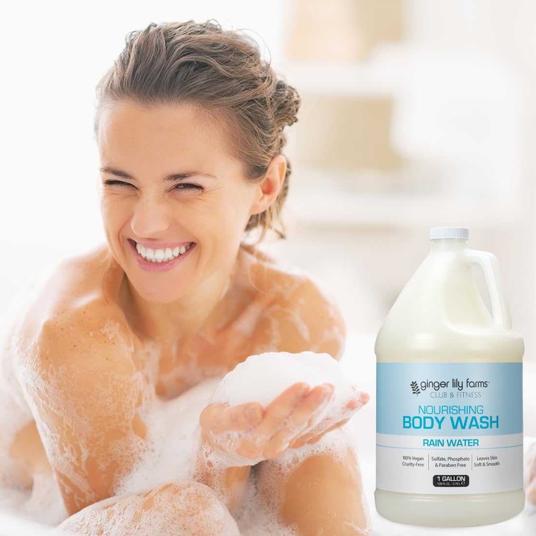 Foto 8 pulgar | Gel De Baño Ginger Lily Farms Club & Fitness, Agua De Lluvia, 1 Litro - Venta Internacional.