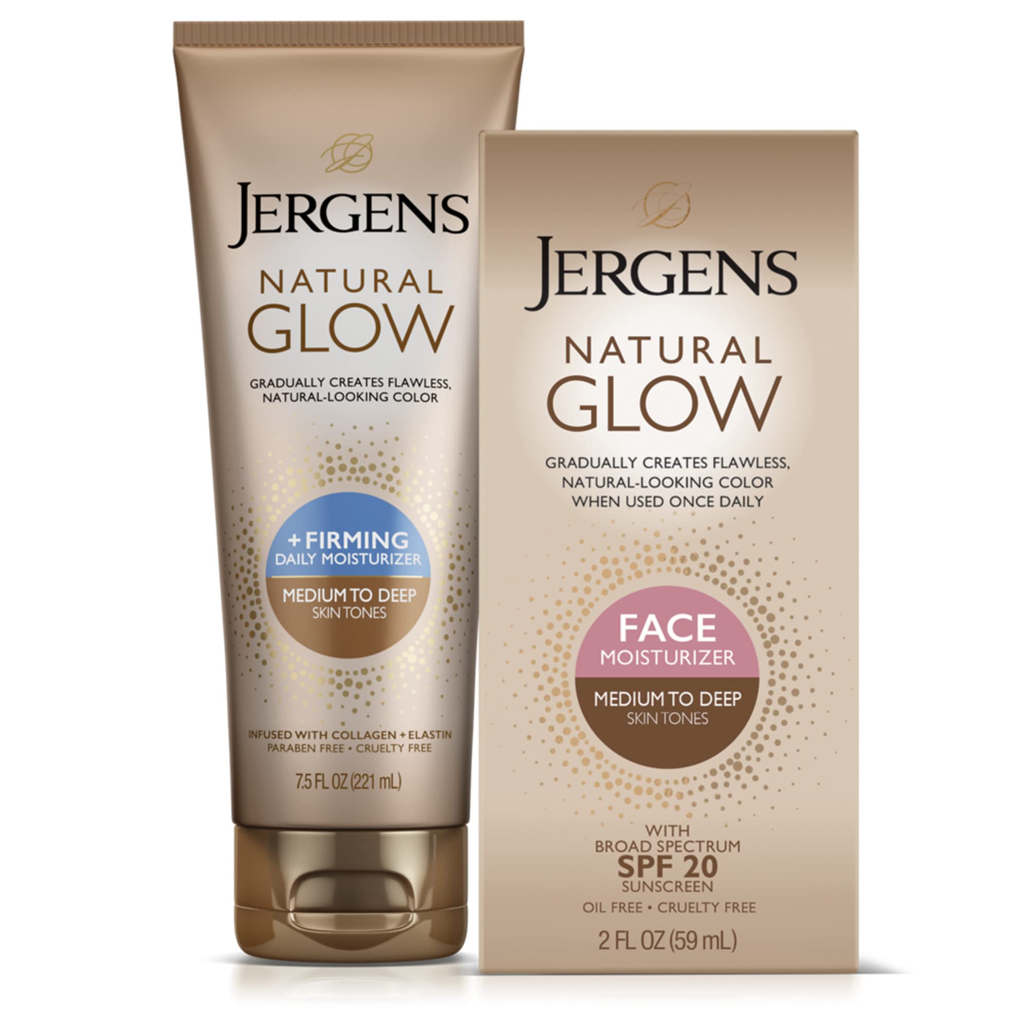 Paquete Hidratante Jergens Natural Glow Con Spf 20 + Reafirmante - Venta Internacional.