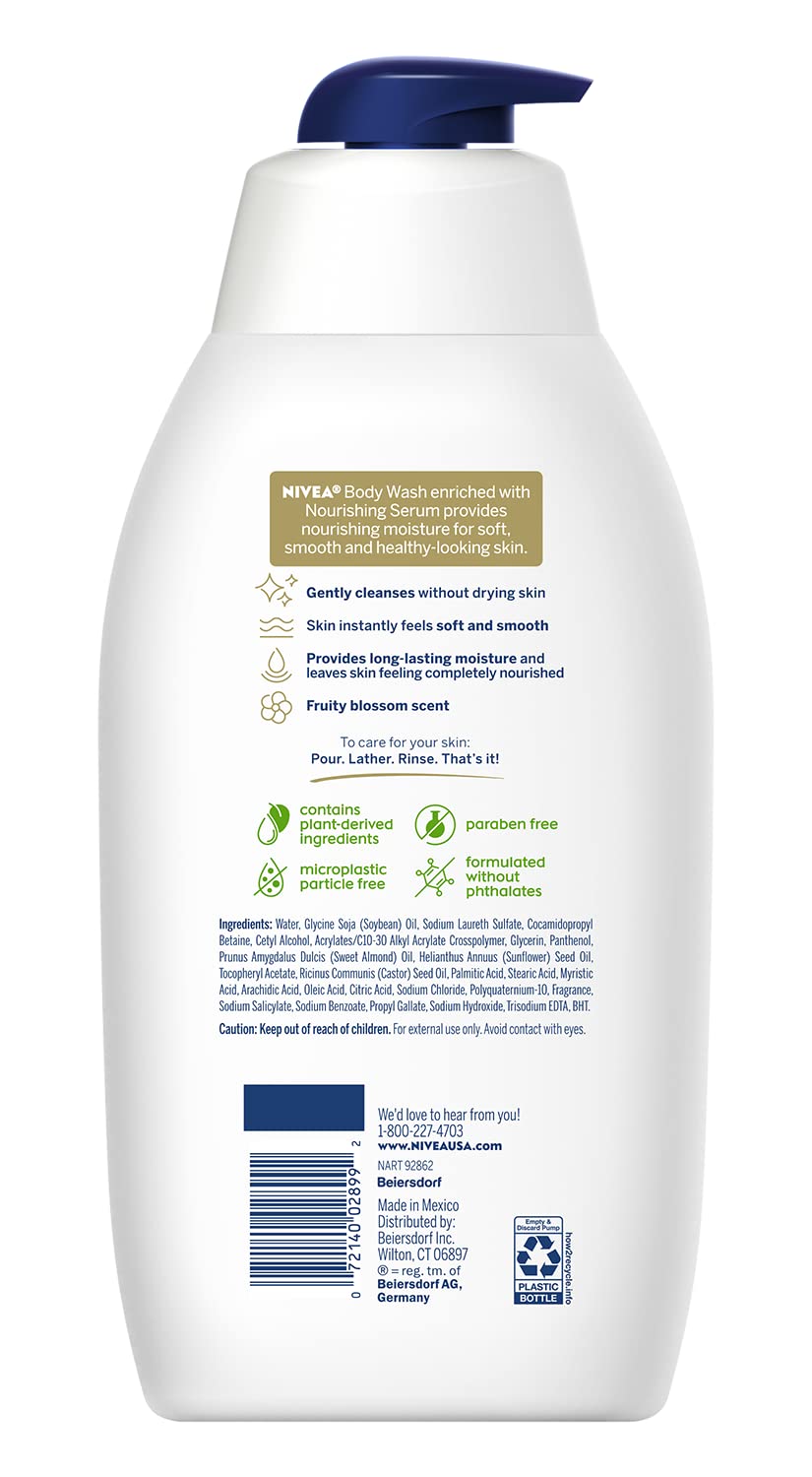 Foto 6 pulgar | Gel De Baño Nivea Nourishing Botanical Blossom 900 Ml - Venta Internacional.