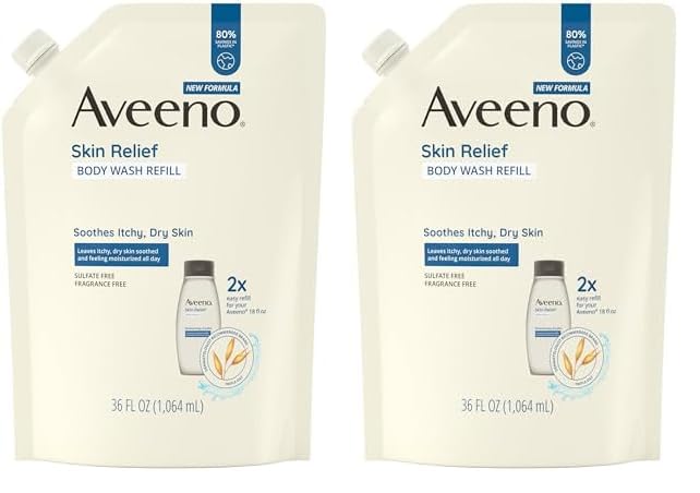 Foto 2 pulgar | Gel De Baño Aveeno Skin Relief Sin Fragancia, 1,06 L (paquete De 2) - Venta Internacional.