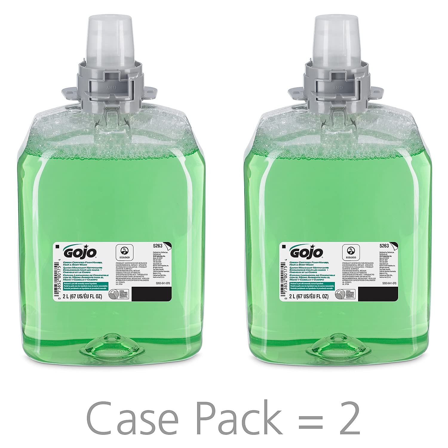 Foto 3 pulgar | Recambio De Gel De Baño Para Manos, Cabello Y Cuerpo Certificado Gojo Green De 2000 Ml - Venta Internacional.