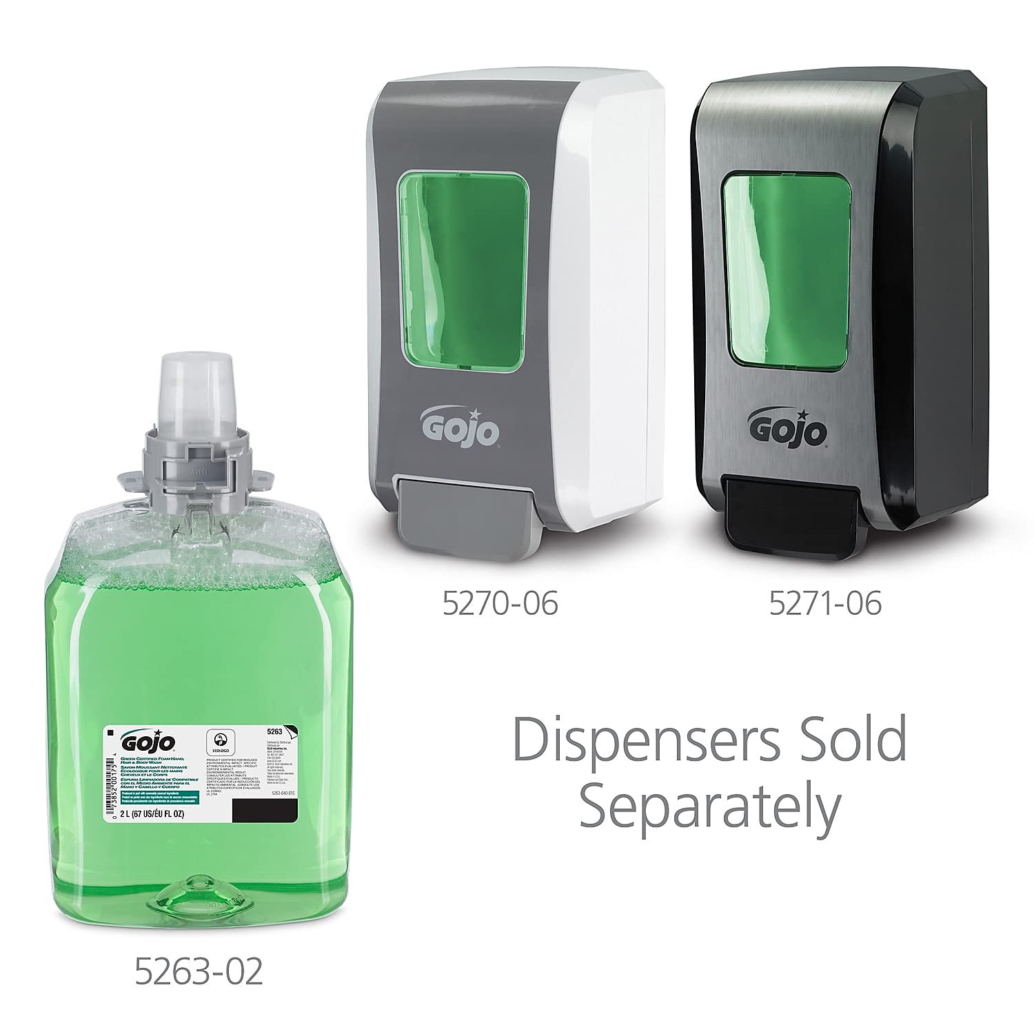 Foto 5 pulgar | Recambio De Gel De Baño Para Manos, Cabello Y Cuerpo Certificado Gojo Green De 2000 Ml - Venta Internacional.