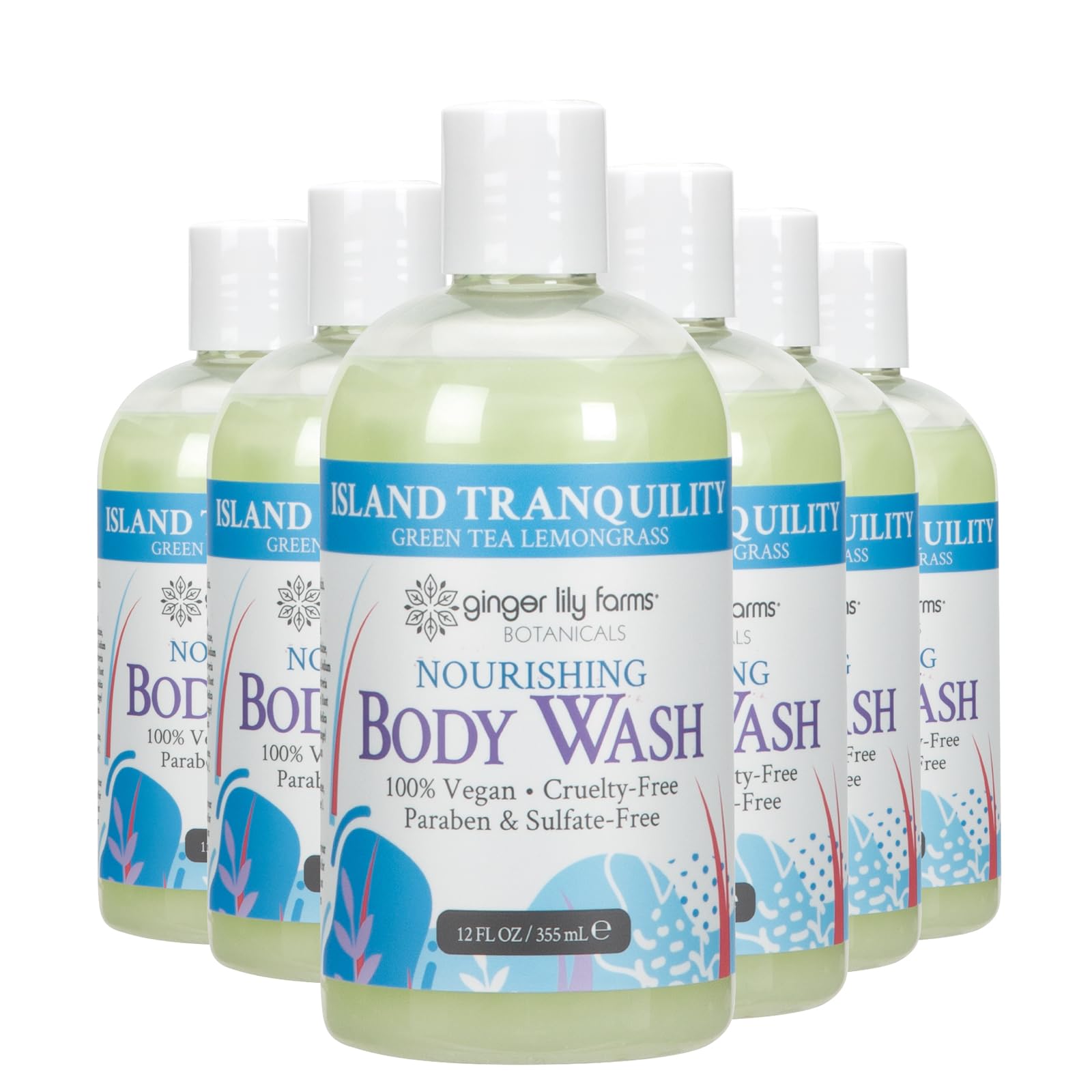 Gel De Baño Ginger Lily Farms Nutritive 360 Ml Island Tranquility - Venta Internacional.
