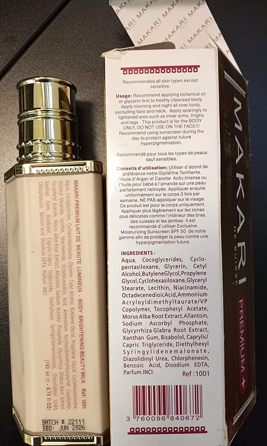 Foto 8 pulgar | Loción Corporal Makari Premium+ Body Brightening 135 Ml Antienvejecimiento - Venta Internacional.