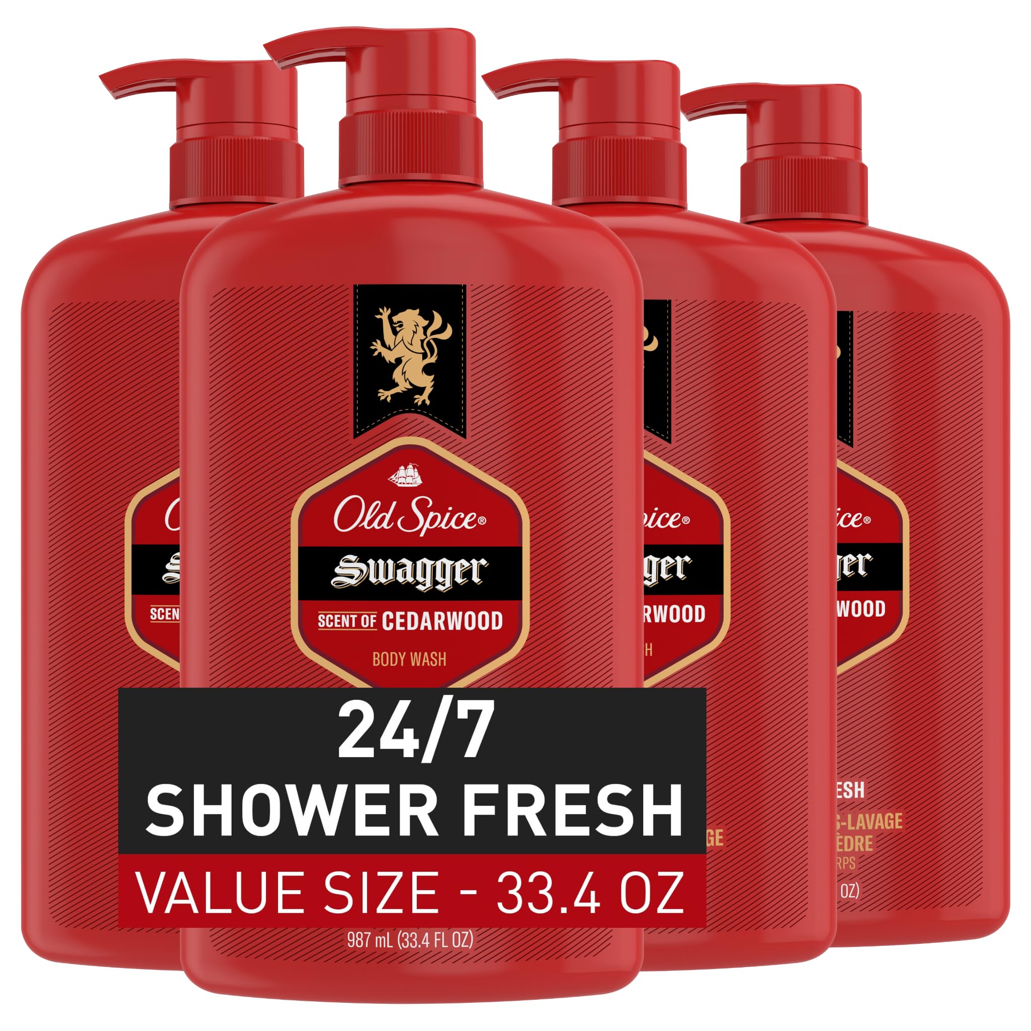 Gel De Baño Old Spice Red Collection Swagger 24 Horas 990 Ml X4 - Venta Internacional.