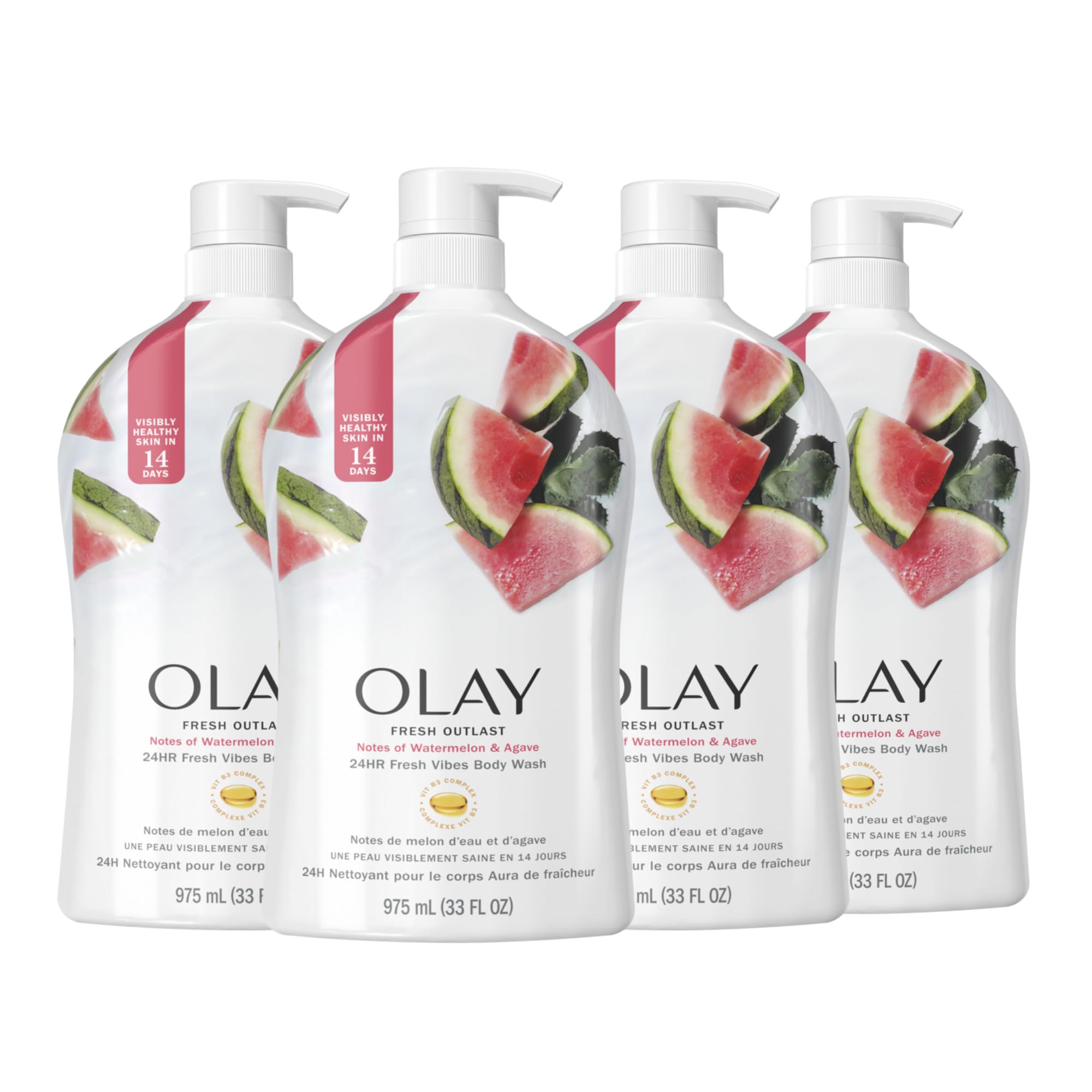 Gel De Baño Olay Fresh Outlast Sandía Y Agave, 1 Litro (paquete De 4) - Venta Internacional.