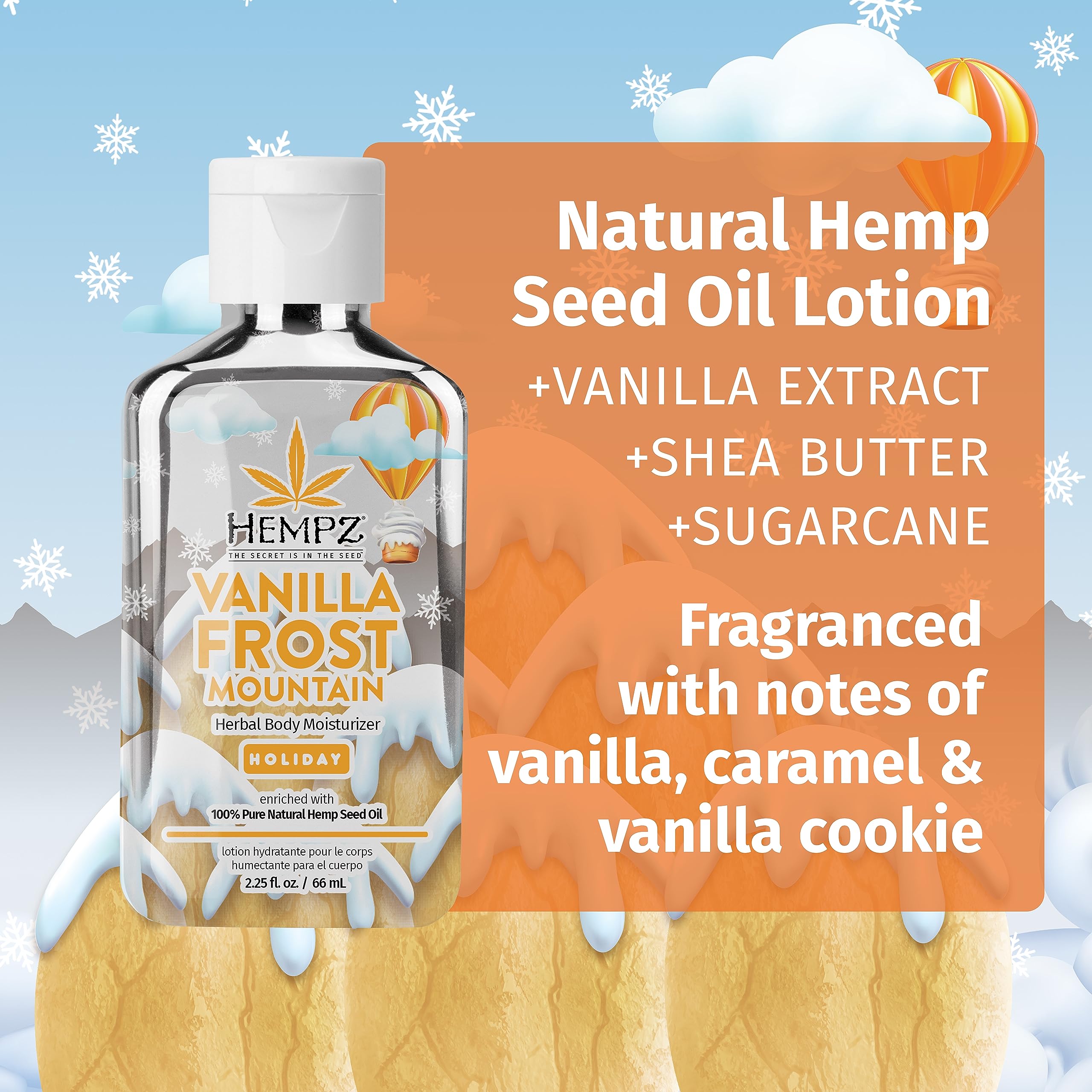 Foto 3 pulgar | Loción Corporal Hempz Vanilla Frosted Mountain 66 Ml Para Mujeres Y Hombres - Venta Internacional.