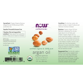 Foto 2 | Aceite De Argán Now Foods Solutions, 60 Ml, Certificado Orgánico, 100% Puro - Venta Internacional.