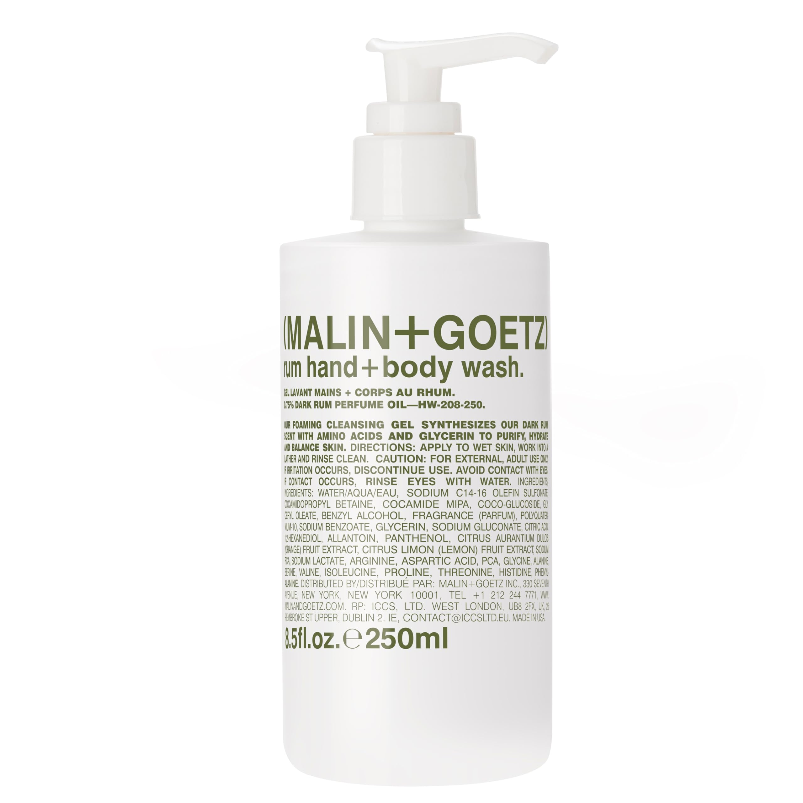 Gel De Baño Para Manos Y Cuerpo Malin+goetz Rum 250 Ml Para Hombres Y Mujeres - Venta Internacional.