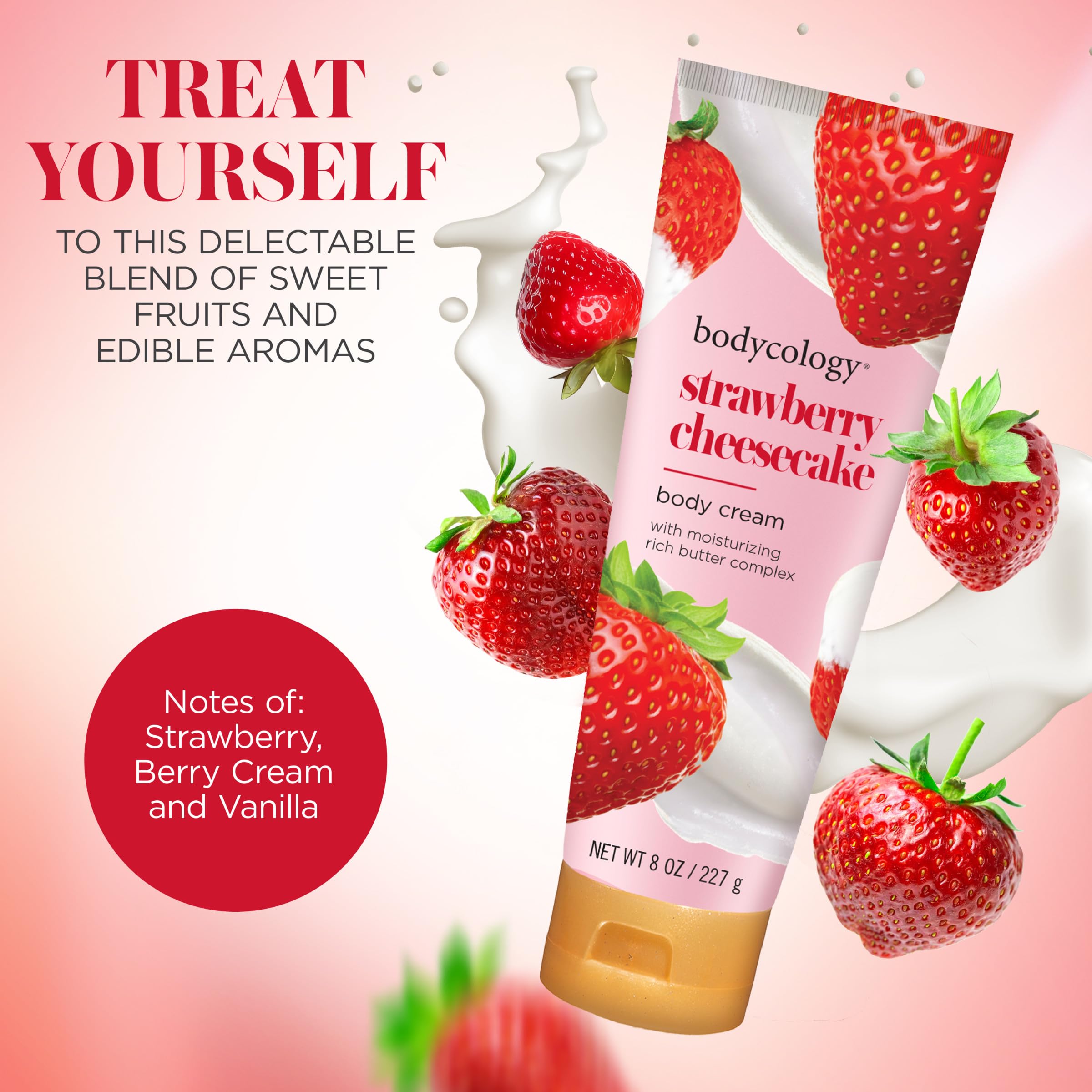 Foto 3 pulgar | Crema Corporal Bodycology Tarta De Queso Con Manteca De Karité Y Fresa 240 Ml - Venta Internacional.