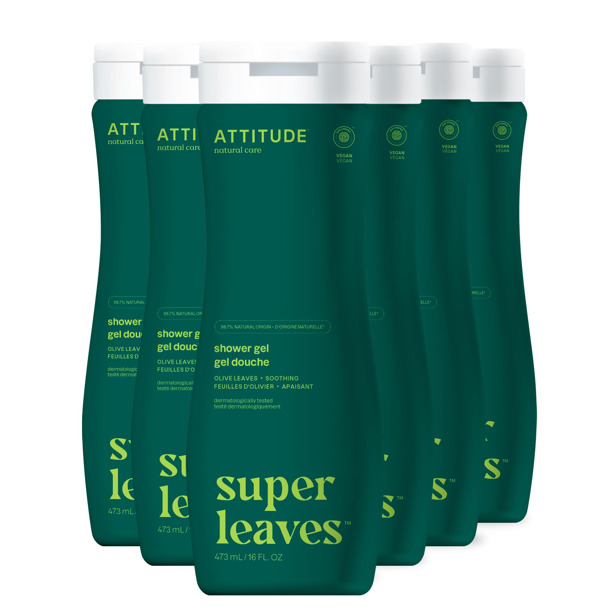 Gel De Baño Attitude Olive Leaves, 473 Ml (paquete De 6) - Venta Internacional.