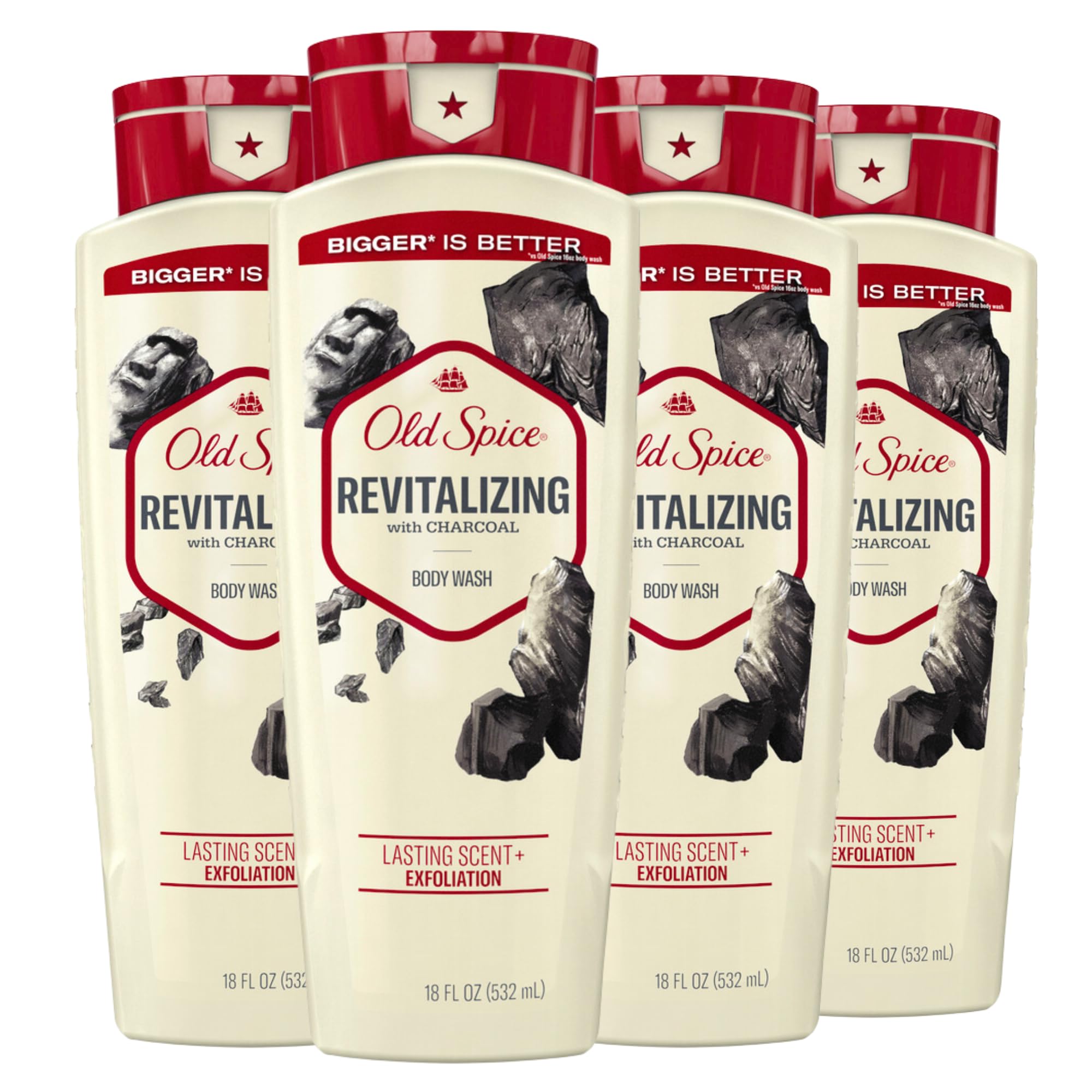 Foto 2 pulgar | Gel De Baño Old Spice Deep Revitalizing Con Carbón, 532 Ml X4 - Venta Internacional.
