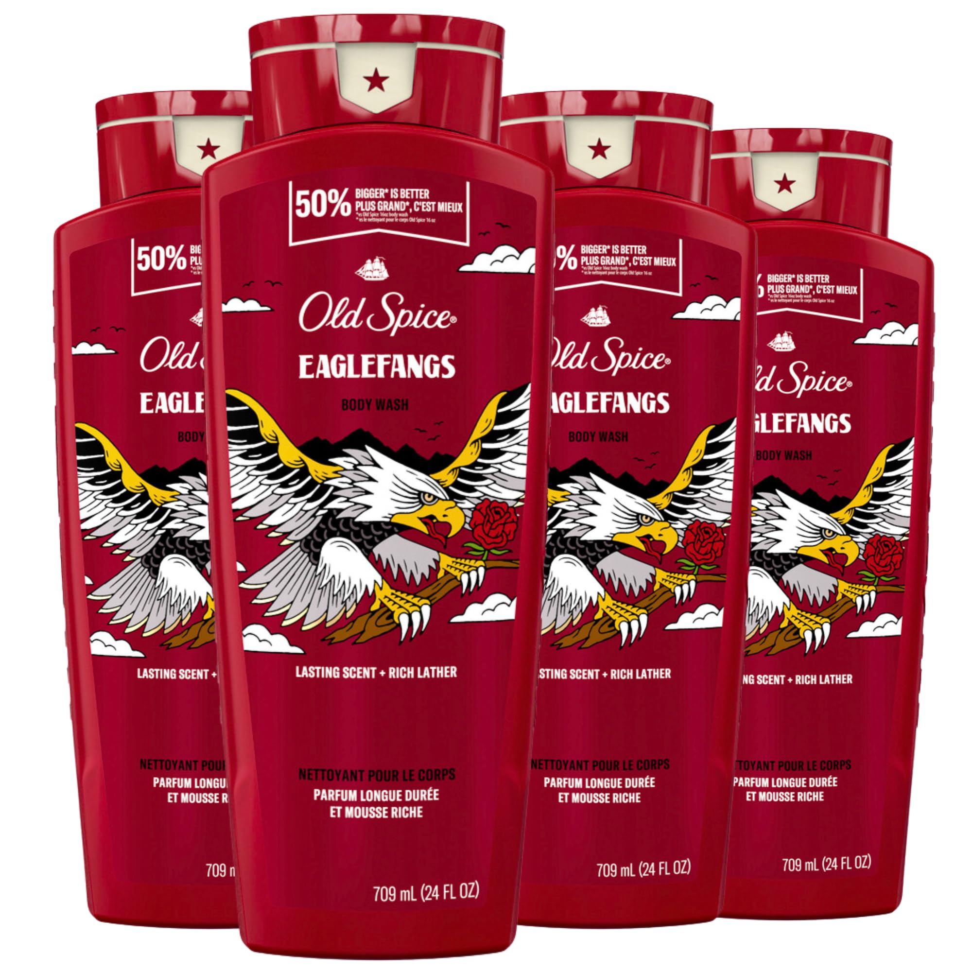 Gel De Baño Old Spice Eaglefangs Para Hombre, 720 Ml (paquete De 4) - Venta Internacional.
